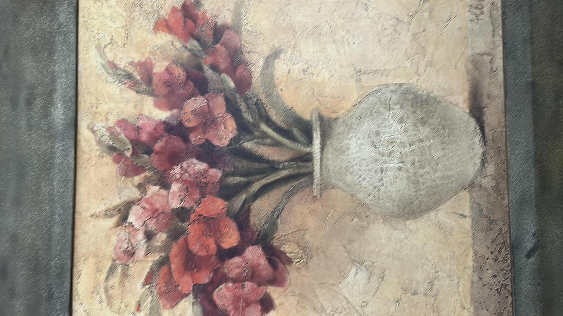 Photo 1 of SCULPTED FRAMED STILL LIFE FLORAL ARTWORK 49” x 49”