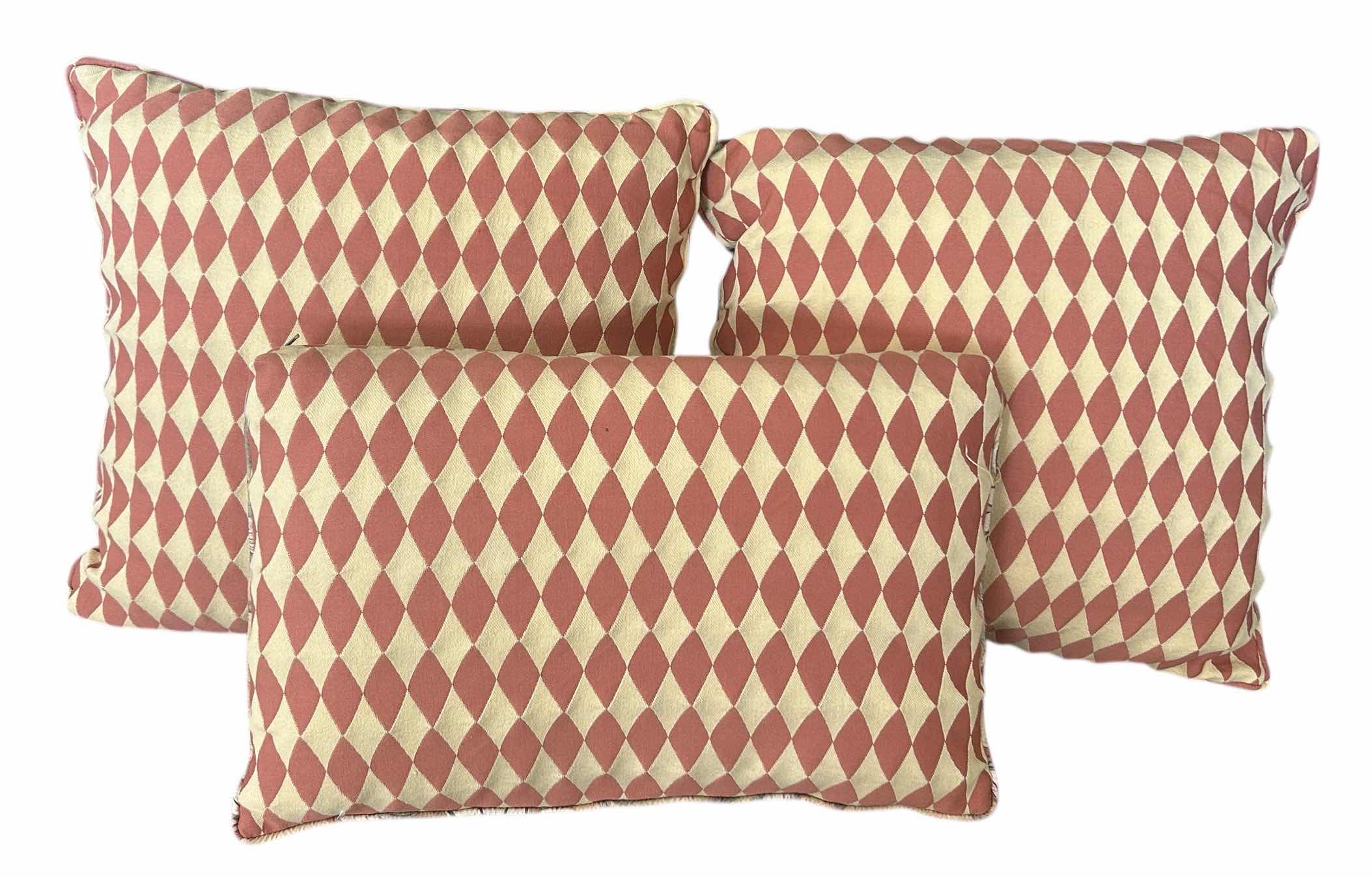 Photo 1 of 3-DIAMOND DESIGN ACCENT PILLOWS (LARGEST 22” x 22”)