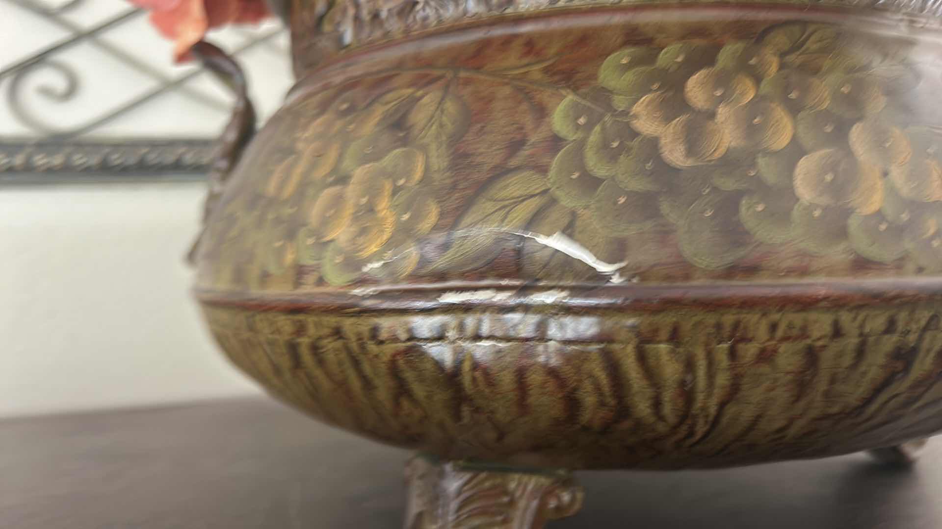 Photo 1 of METAL POT 16” x 9” WITH FAUX FLORAL