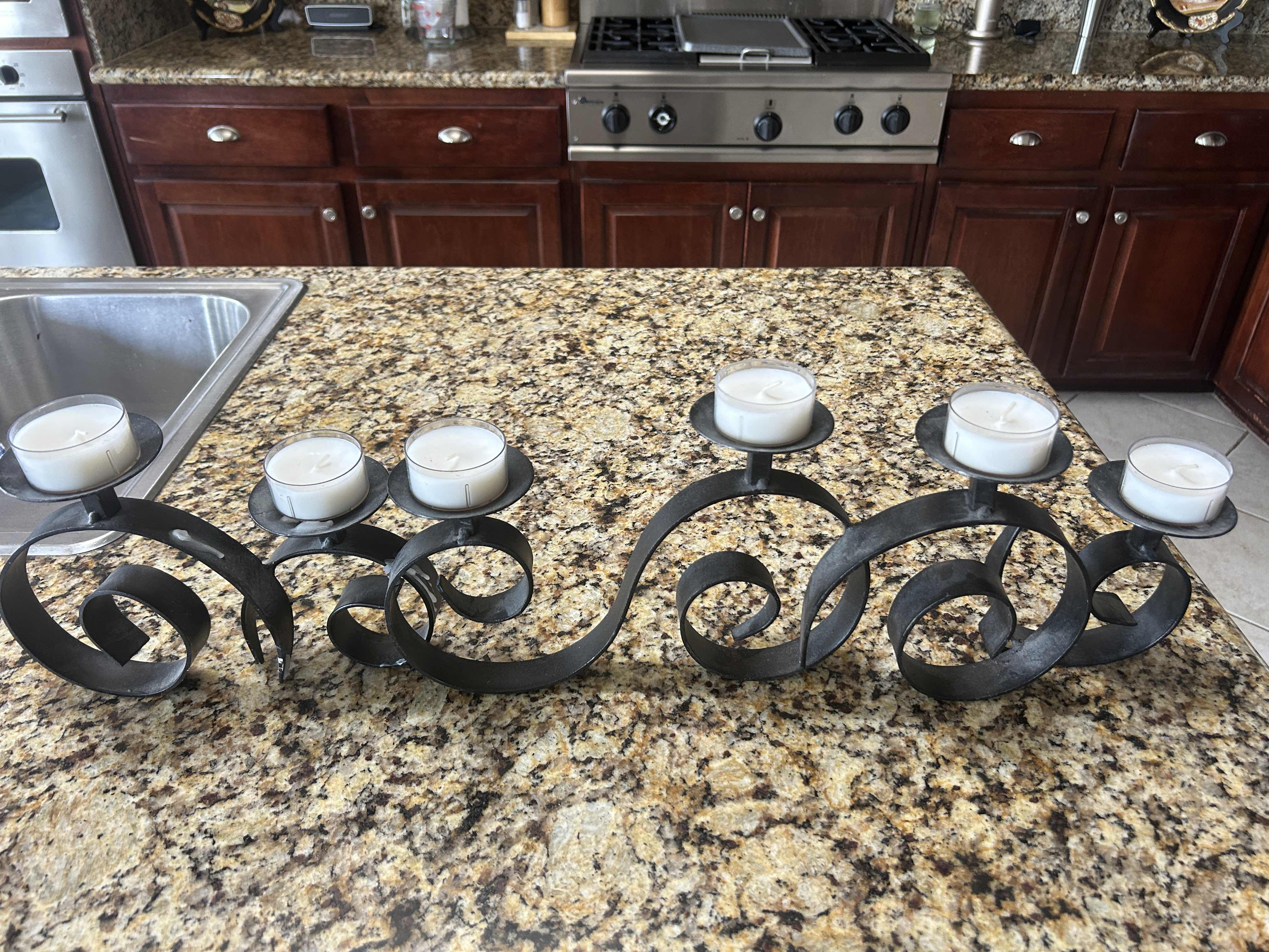 Photo 1 of METAL CANDELABRA 6 CANDLE HOLDERS 29“ x H8 1/2“