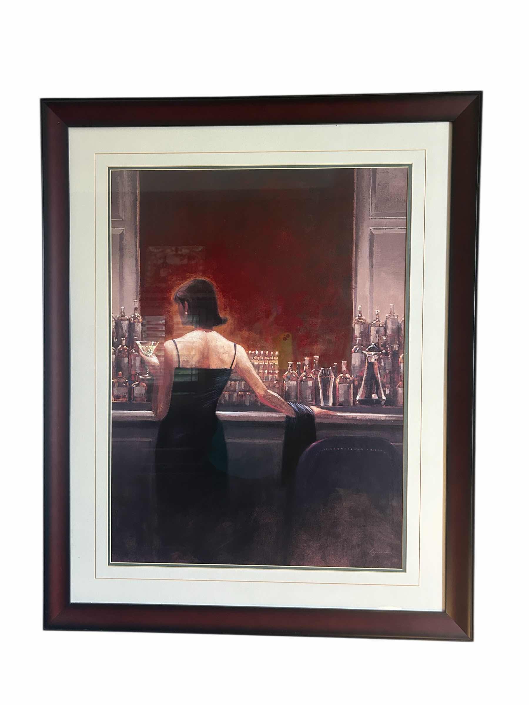 Photo 1 of WOOD FRAMED “EVENING LOUNGE” BY BRENT LYNCH ARTWORK 33 1/2“ x H41 1/2“