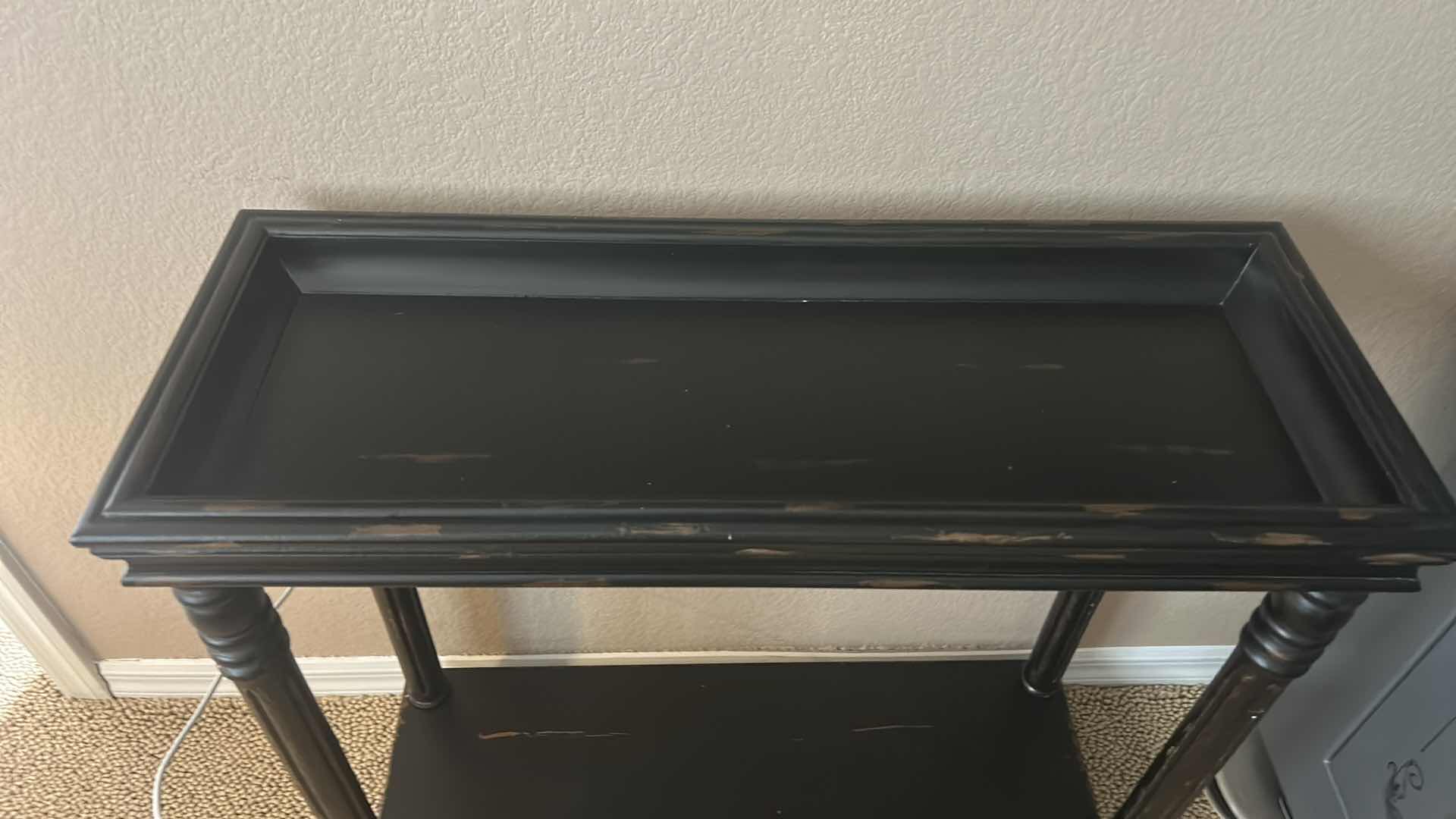 Photo 1 of SMALL DISTRESSED WOOD CONSOLE TABLE 31” x 12” x H29 1/2”