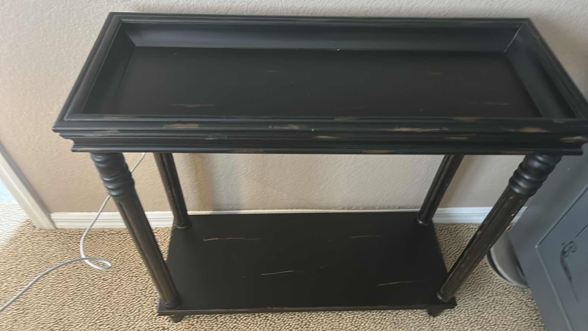 Photo 1 of SMALL DISTRESSED WOOD CONSOLE TABLE 31” x 12” x H29 1/2”