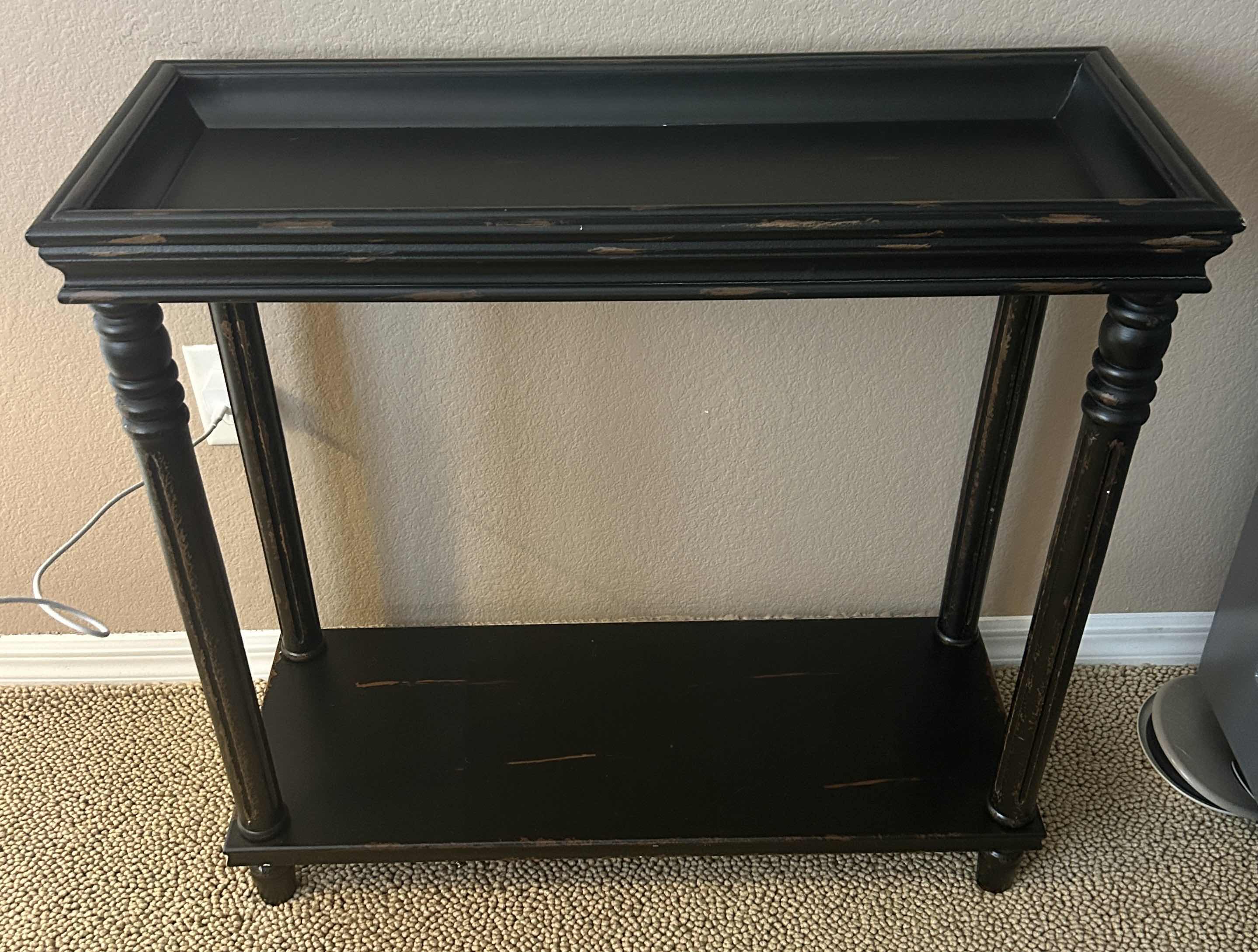 Photo 1 of SMALL DISTRESSED WOOD CONSOLE TABLE 31” x 12” x H29 1/2”