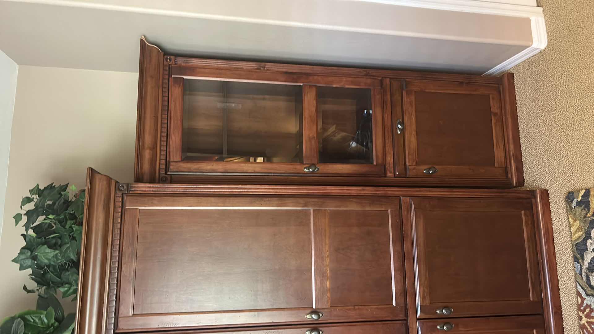 Photo 1 of 3 PCS- MAHOGANY WALL UNIT MEDIA CABINET  94” x 24” x 80”