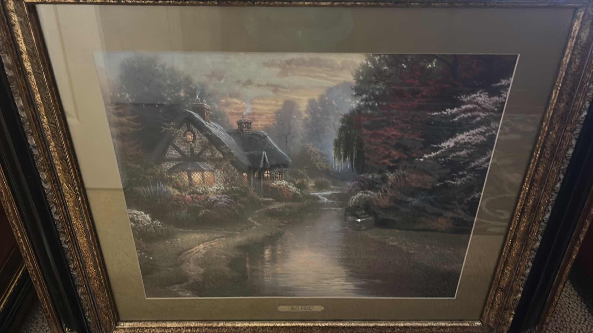 Photo 1 of FRAMED LIMITED EDITION "A QUIET EVENING" BY THOMAS KINKADE ARTWORK 32” x H28”