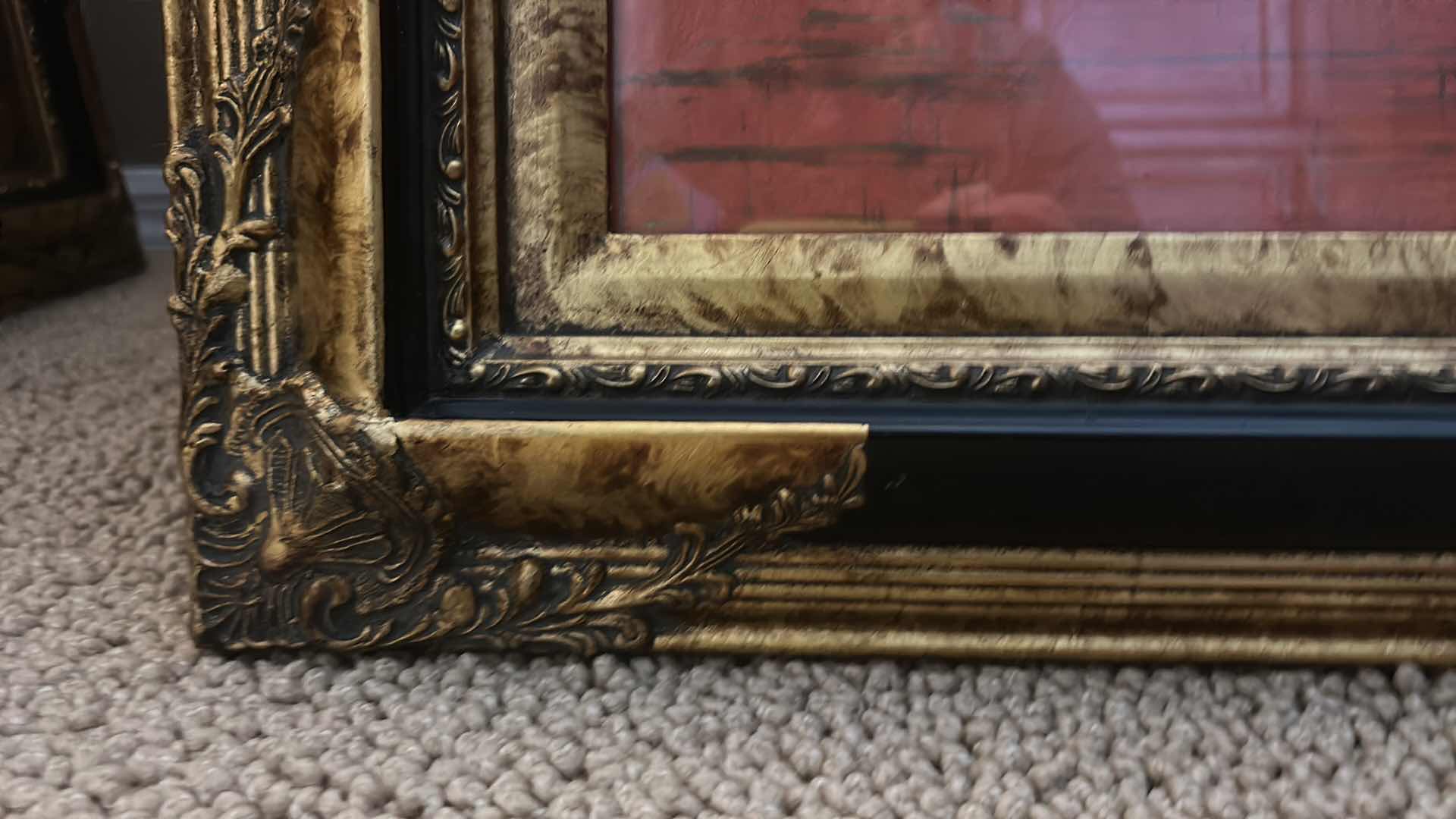 Photo 1 of GOLD W BLACK ORNATE FRAMED MASSENA’S LORY BY MIVART ARTWORK 23 1/2“ x 27 1/2“
