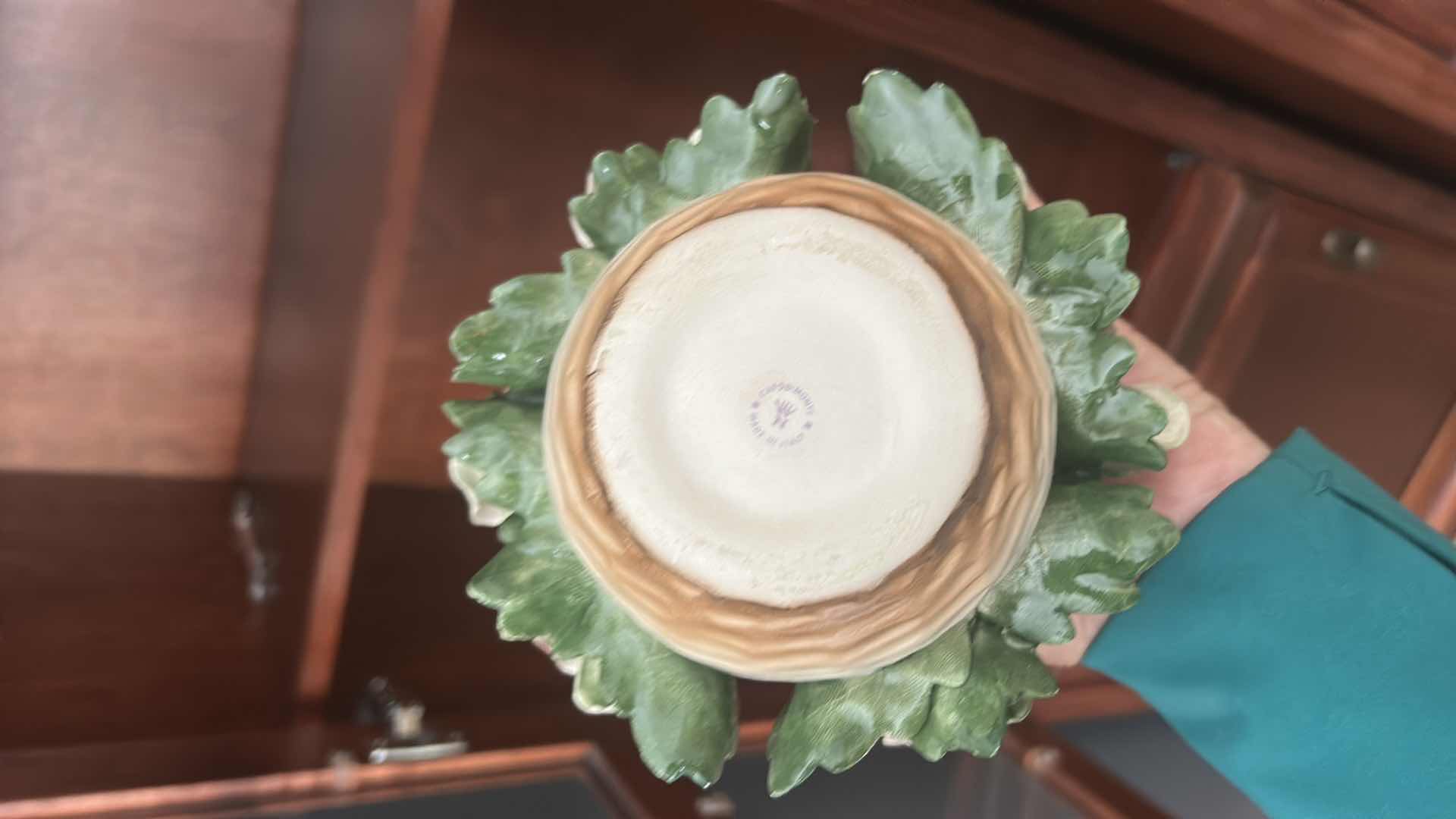 Photo 1 of PORCELAIN CAPODIMONTE FLOWER BASKET H7”