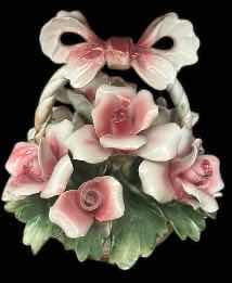 Photo 1 of PORCELAIN CAPODIMONTE FLOWER BASKET H7”