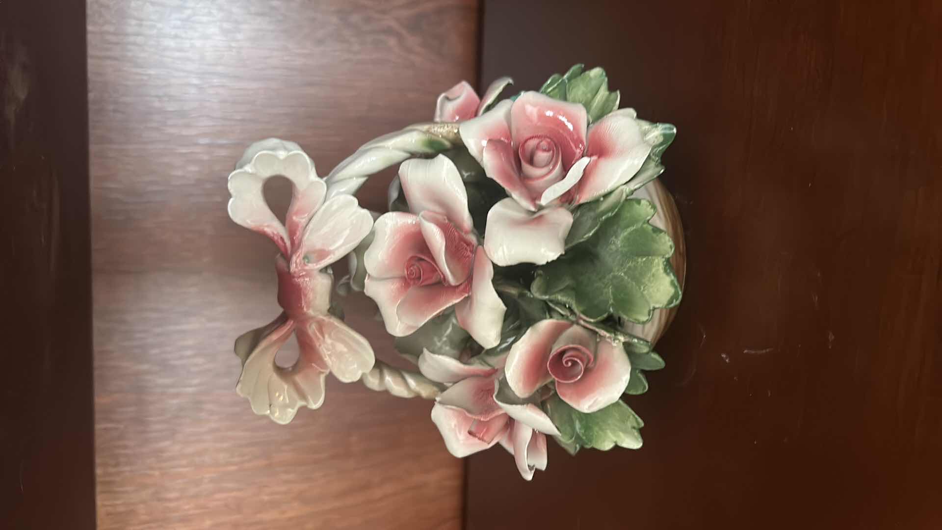 Photo 1 of PORCELAIN CAPODIMONTE FLOWER BASKET H7”