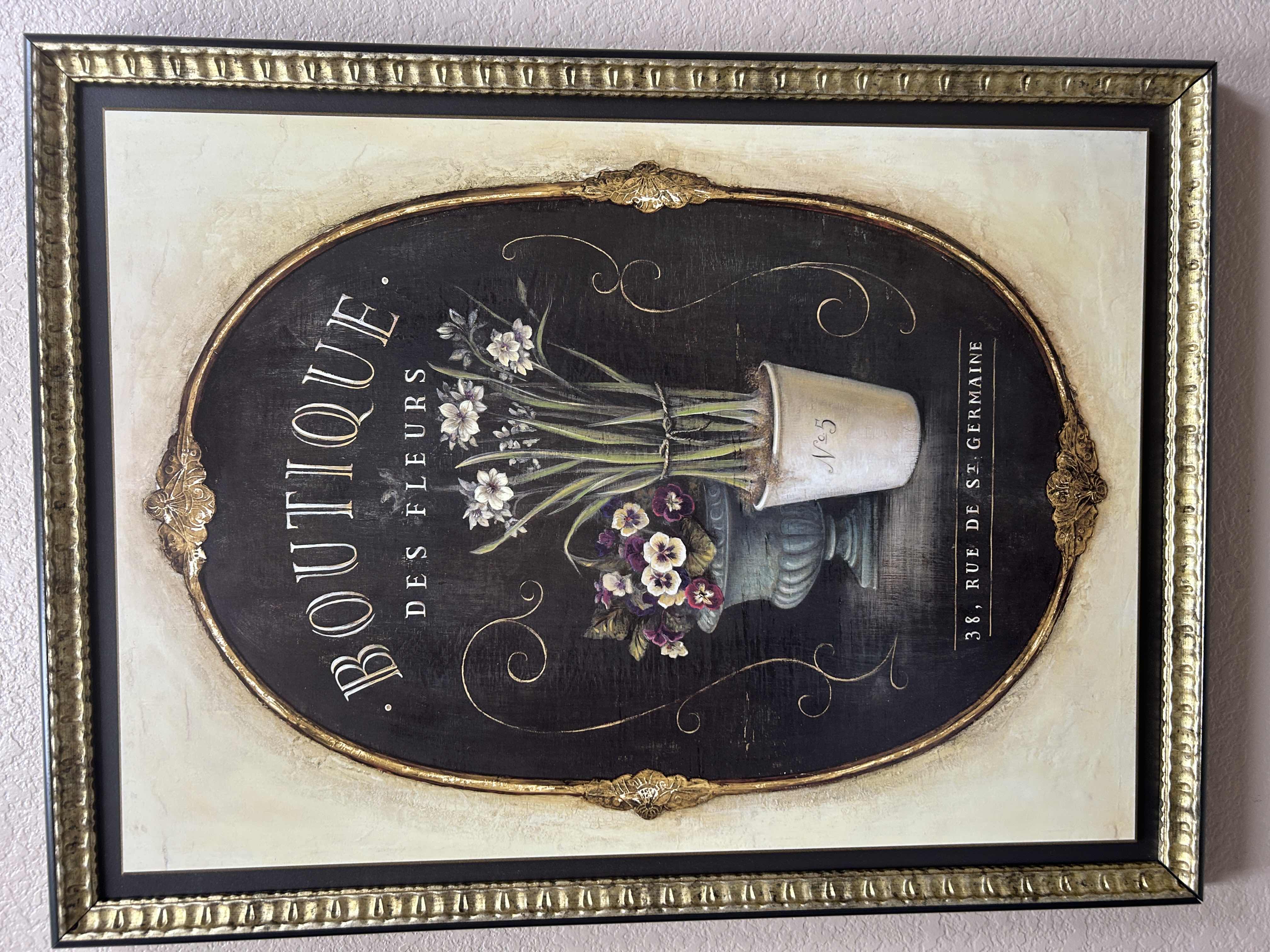 Photo 1 of FRAMED FLOWER BOUTIQUE ARTWORK 23 1/2“ x 31 1/2“