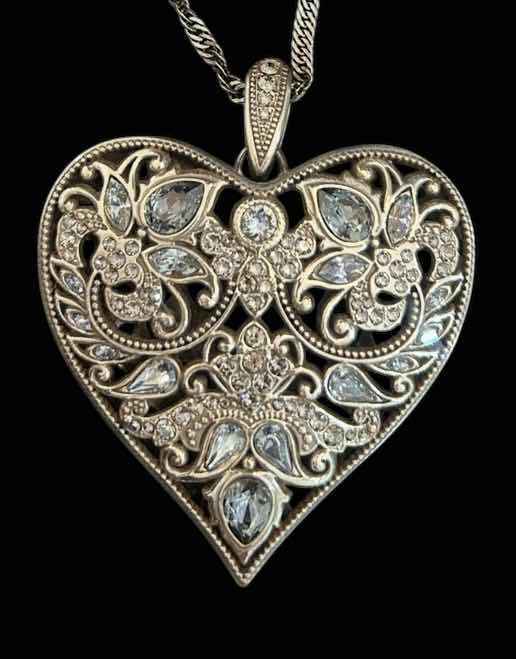 Photo 1 of BRIGHTON 32" SILVER-TONE NECKLACE W PUFFED HEART PENDANT
