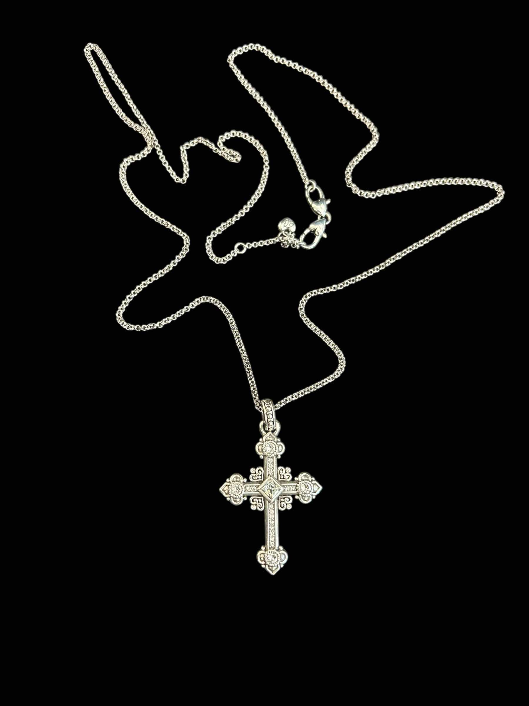 Photo 1 of BRIGHTON 32” ANTIQUE SILVER TONE NECKLACE W CROSS PENDANT