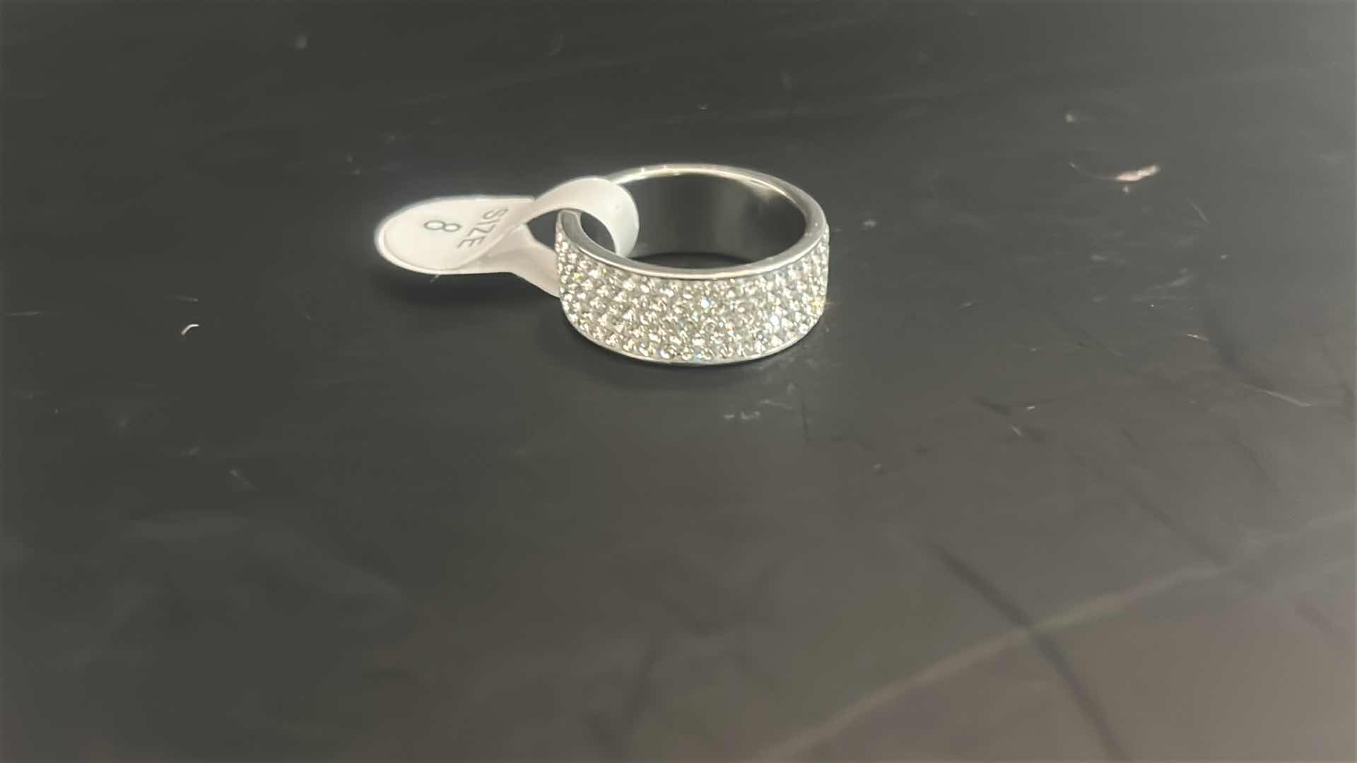 Photo 1 of 4-GOLD & SILVER TONE W FAUX GEMSTONE RINGS (APPROX SIZE 7-8) 