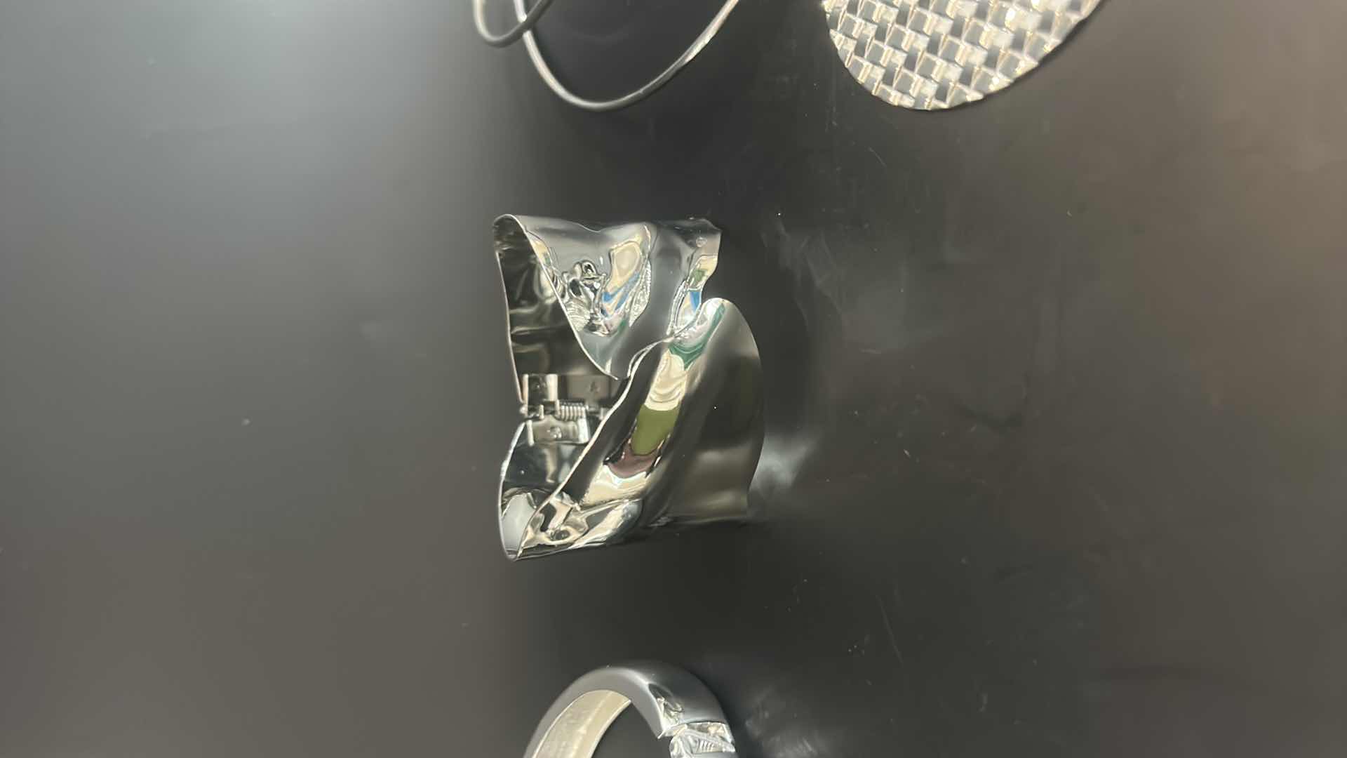 Photo 1 of 4-SILVER-TONE BRACELETS, CHOKER NECKLACE W CIRCLE PENDANT 