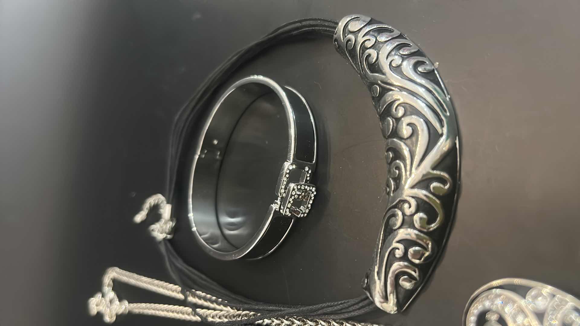 Photo 1 of BLACK W SILVER TONE FASHION NECKLACES & BRACELETS 
