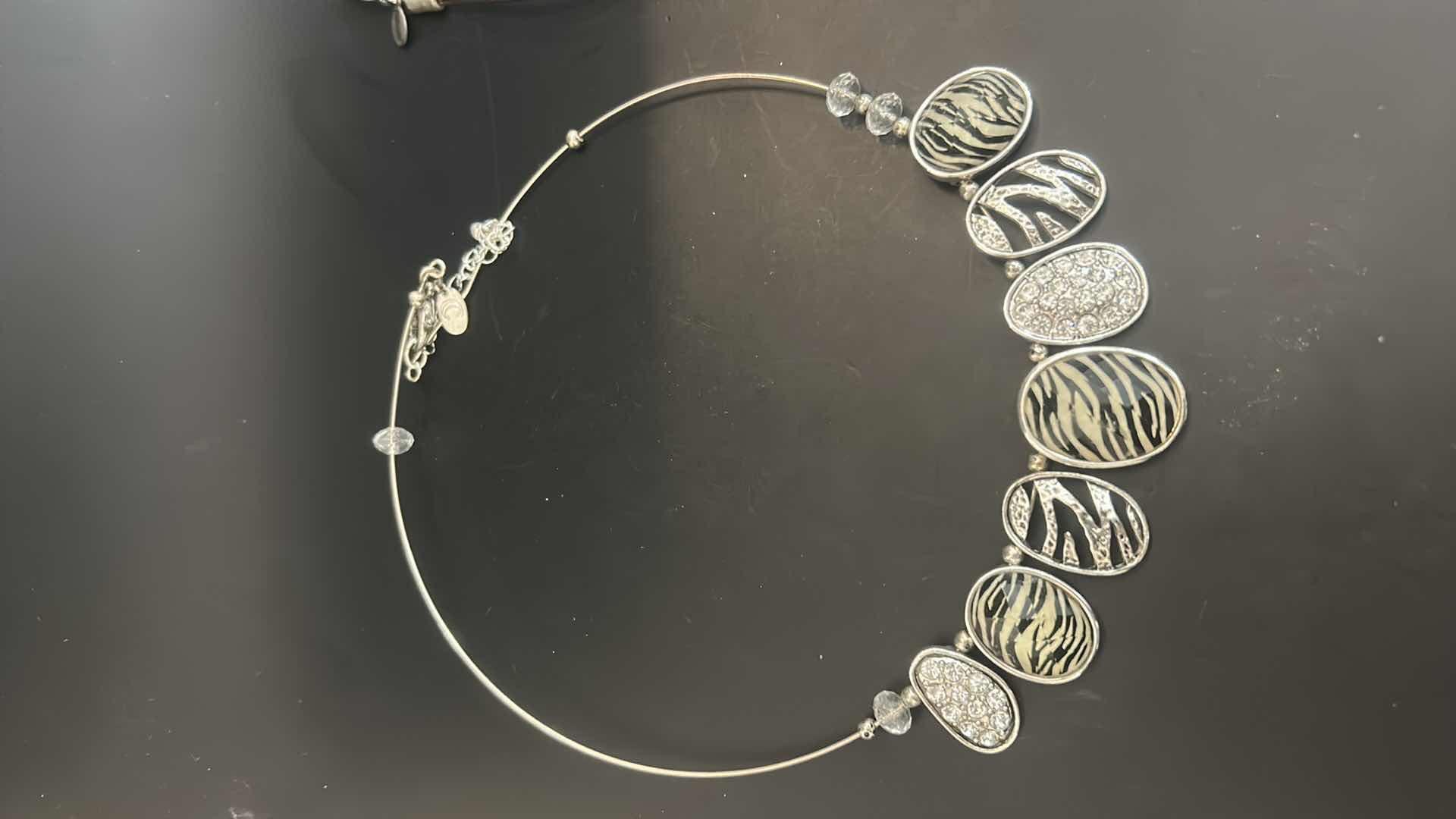 Photo 1 of 3-HAMMERED GOLD TONE SLIDE CHOKER NECKLACES