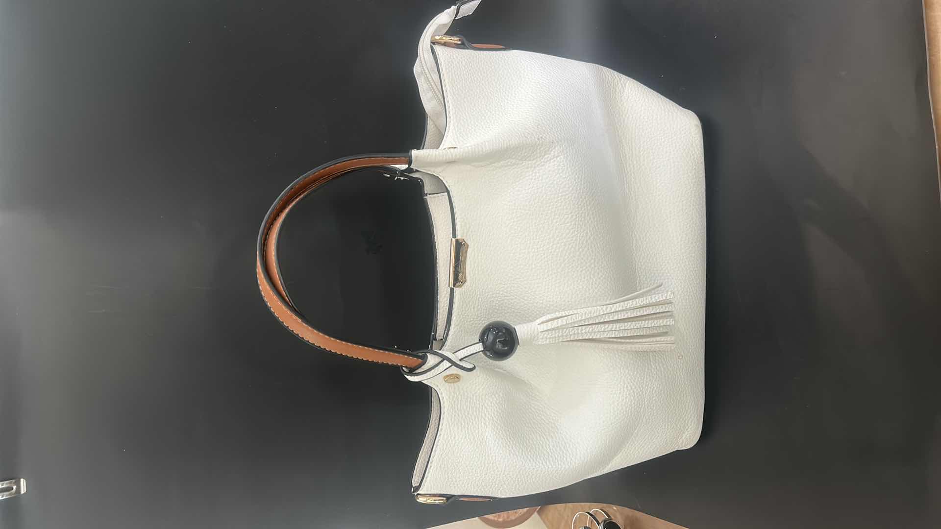 Photo 1 of WHITE TOTE HANDBAG & WHITE COSMETIC BAG