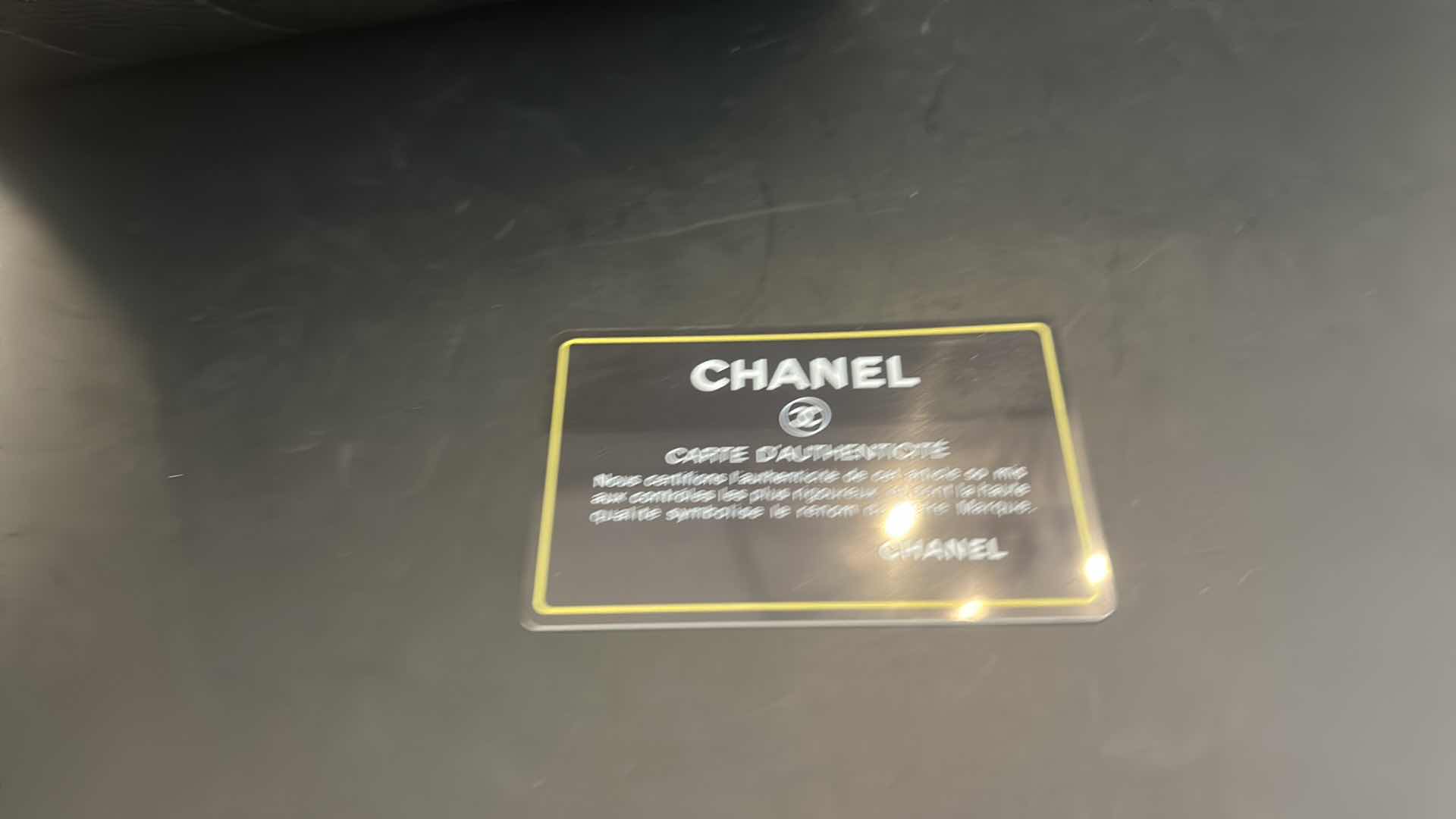 Photo 1 of  AUTHENTIC "CHANEL" BLACK QUILTED CAVIAR LEATHER W GOLD-TONE CC HARDWARE WALLET (WITH COA)