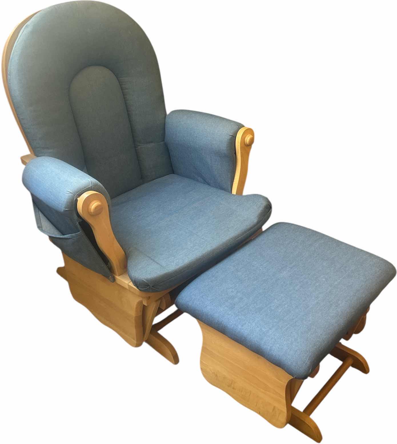 Photo 1 of VINTAGE WOOD ROCKER  29” x 25” x H38” WITH ROCKING STOOL/OTTOMAN