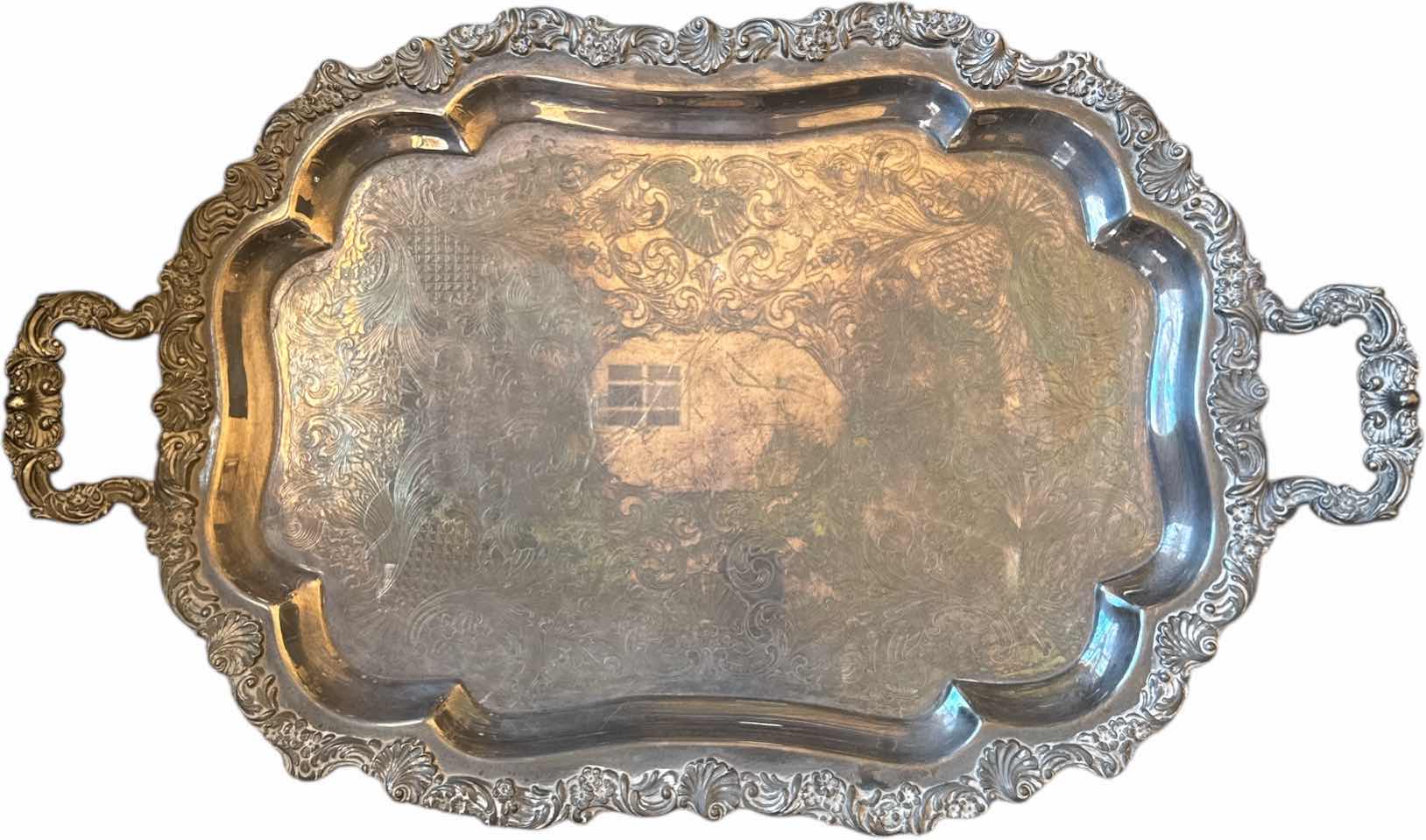 Photo 1 of ANTIQUE FB ROGERS CO. 1883 SILVER SERVING PLATTER
30” X 18” X H3”