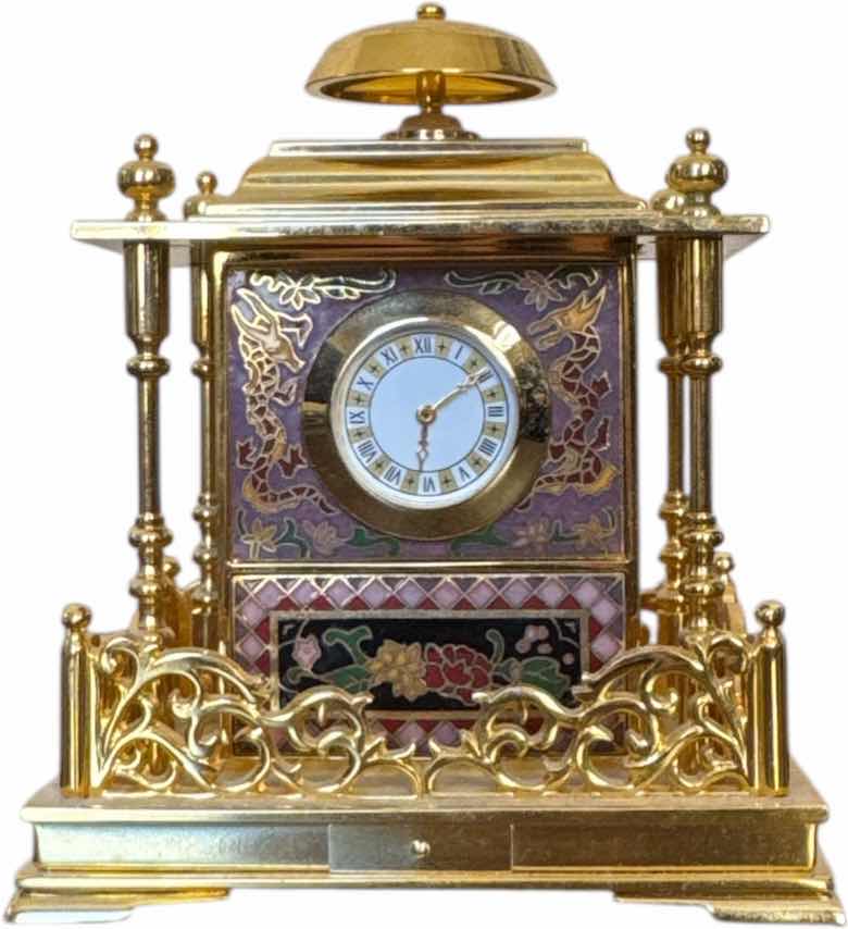 Photo 1 of 3- VINTAGE ANTIQUE CLOCKS, FRANKLIN MINT CLOCK, HOWARD MILLER MONROE MANTEL CLOCK, AND LE COULTRE CLOCK

H5.5” AND SMALLER