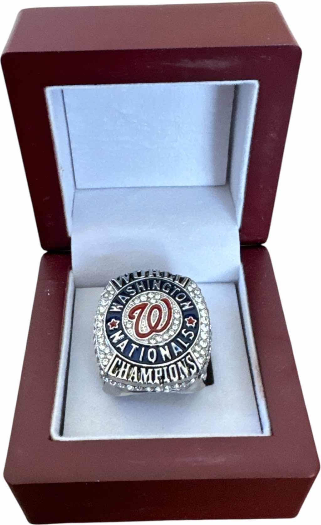 Photo 1 of REPLICA WASHINGTON NATIONALS 2019 WORLD SERIES CHAMPIONSHIP RING APPROXIMATE SIZE 8
