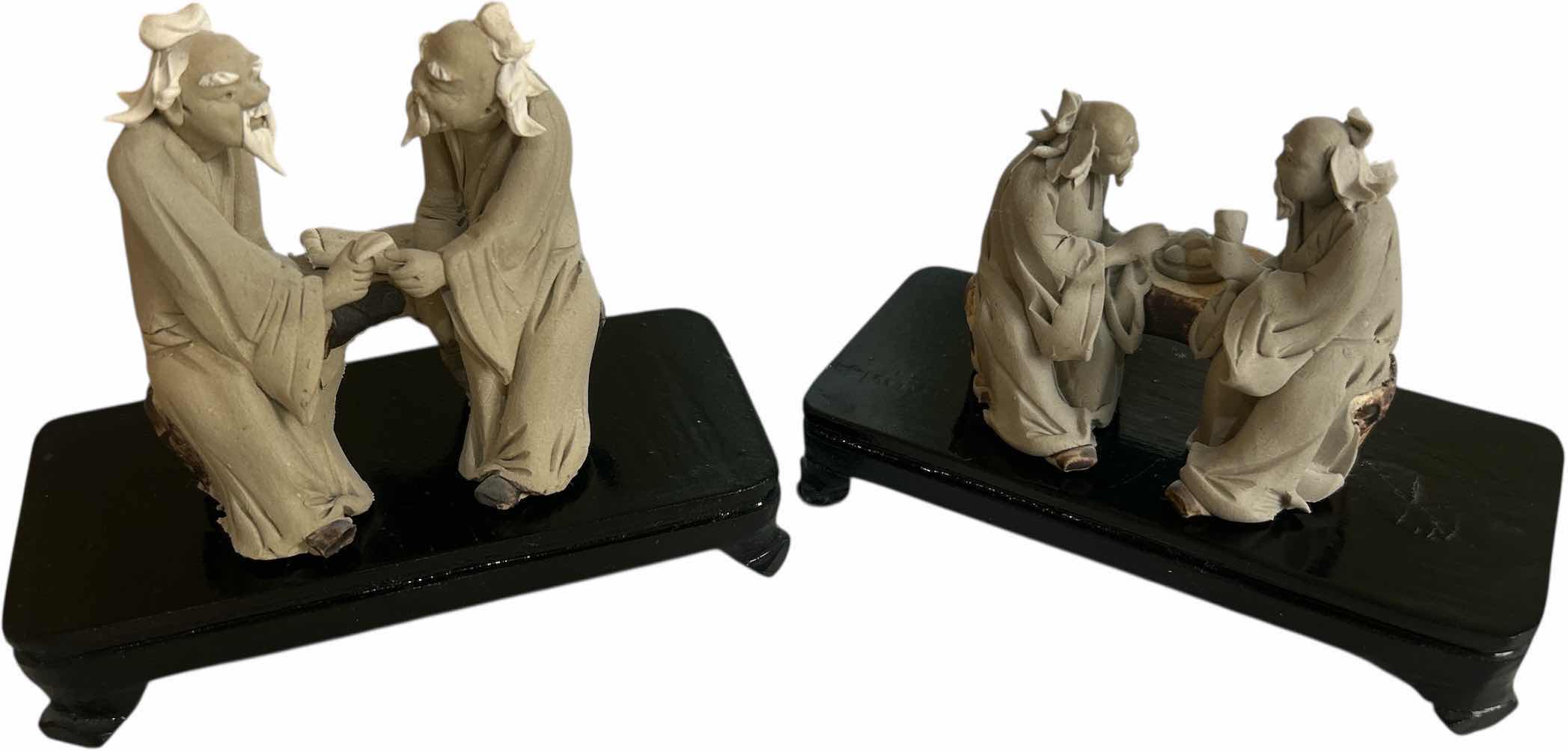 Photo 1 of 2 CHINESE HAND MADE BONSAI MUDMAN H3” FIGURINE WITH STANDS