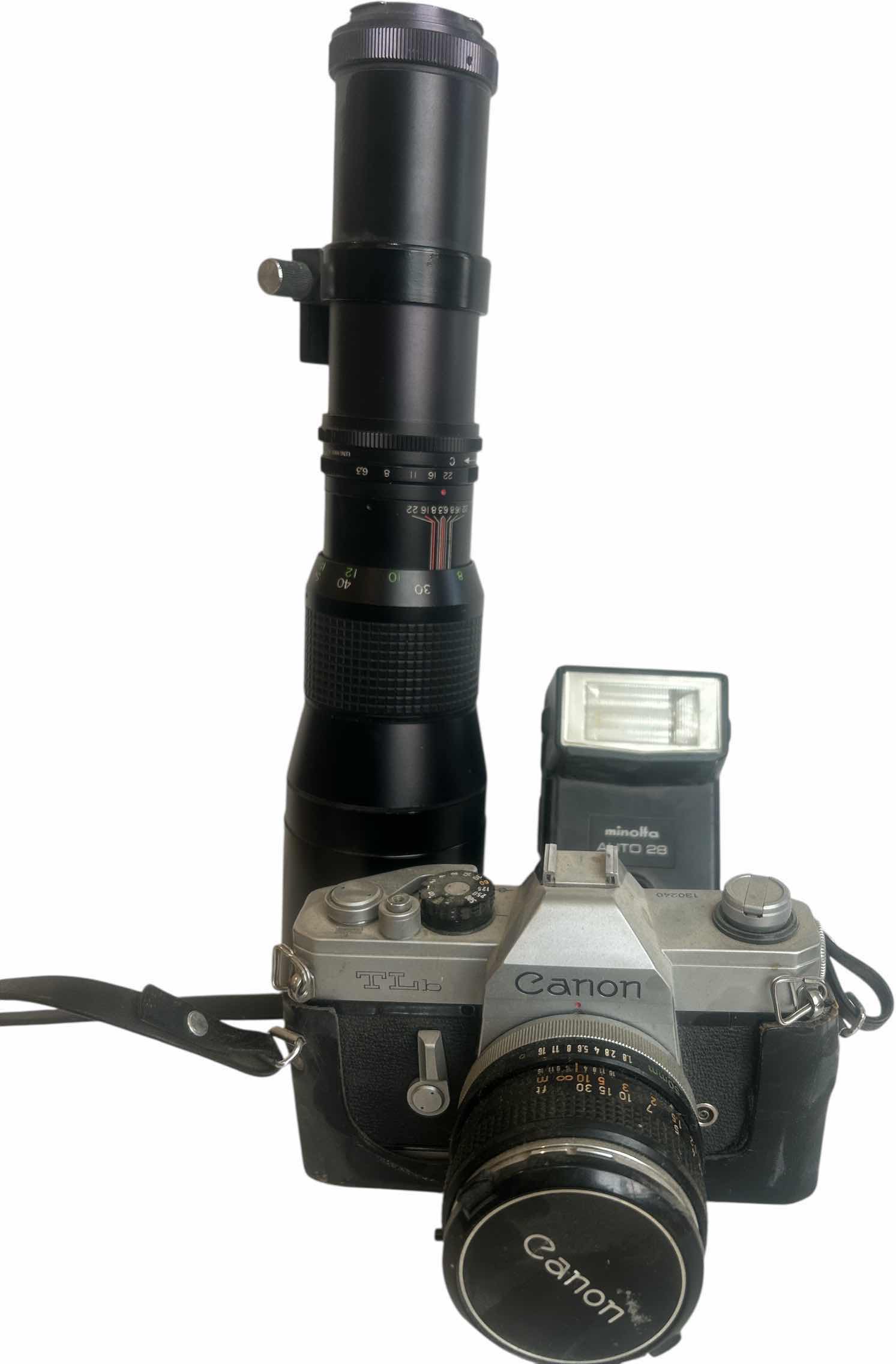 Photo 1 of CANON TLb CAMERA, MINOLTA FLASH, LENS