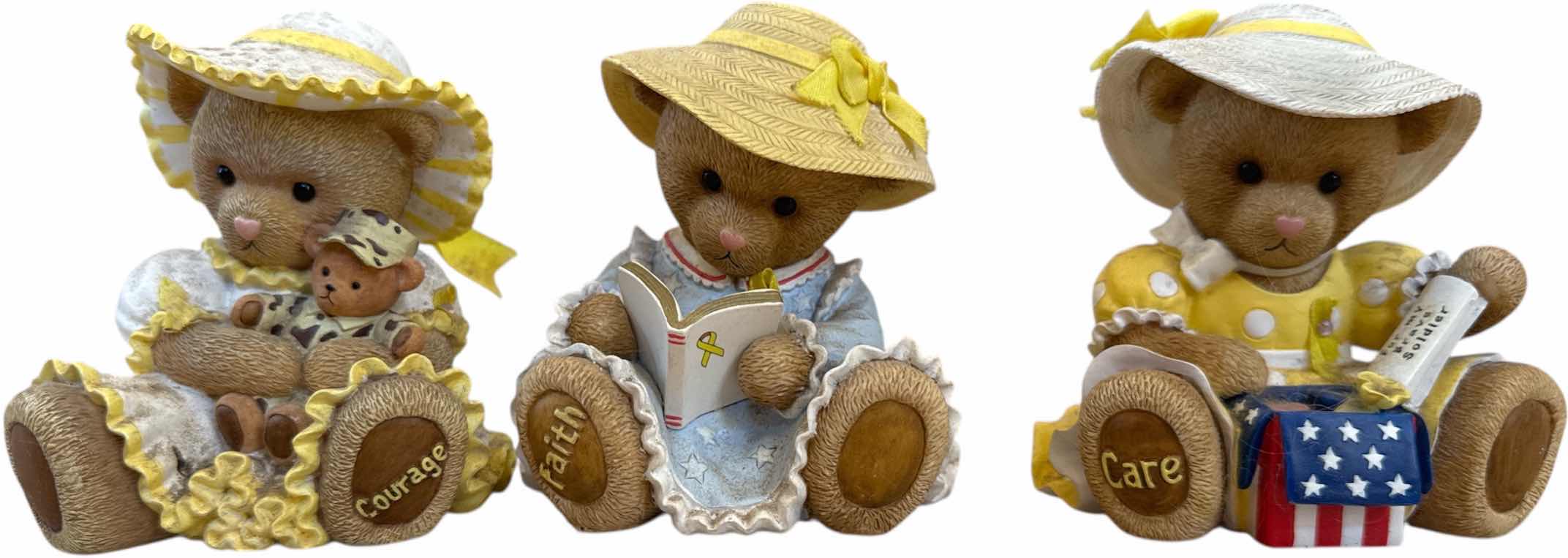 Photo 1 of 5- VINTAGE SUPPORT OUR TROOPS BEAR  COLLECTION, RESIN FIGURINES

H3.25”