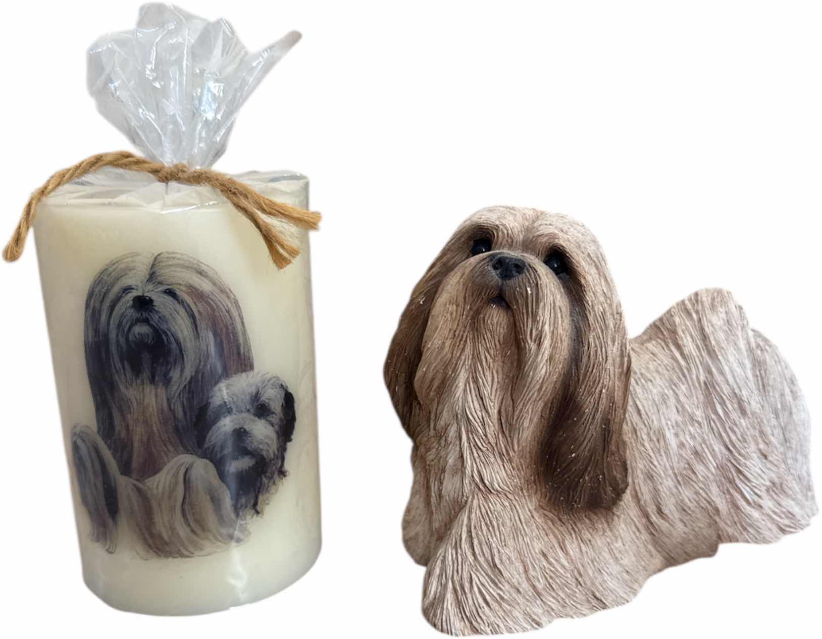 Photo 1 of VINTAGE LHASA APSO DOG, SANDICAST SCULPTURE HAND PAINTED AND CANDLE DECOR
SCULPTURE
9” X 4” X H6”