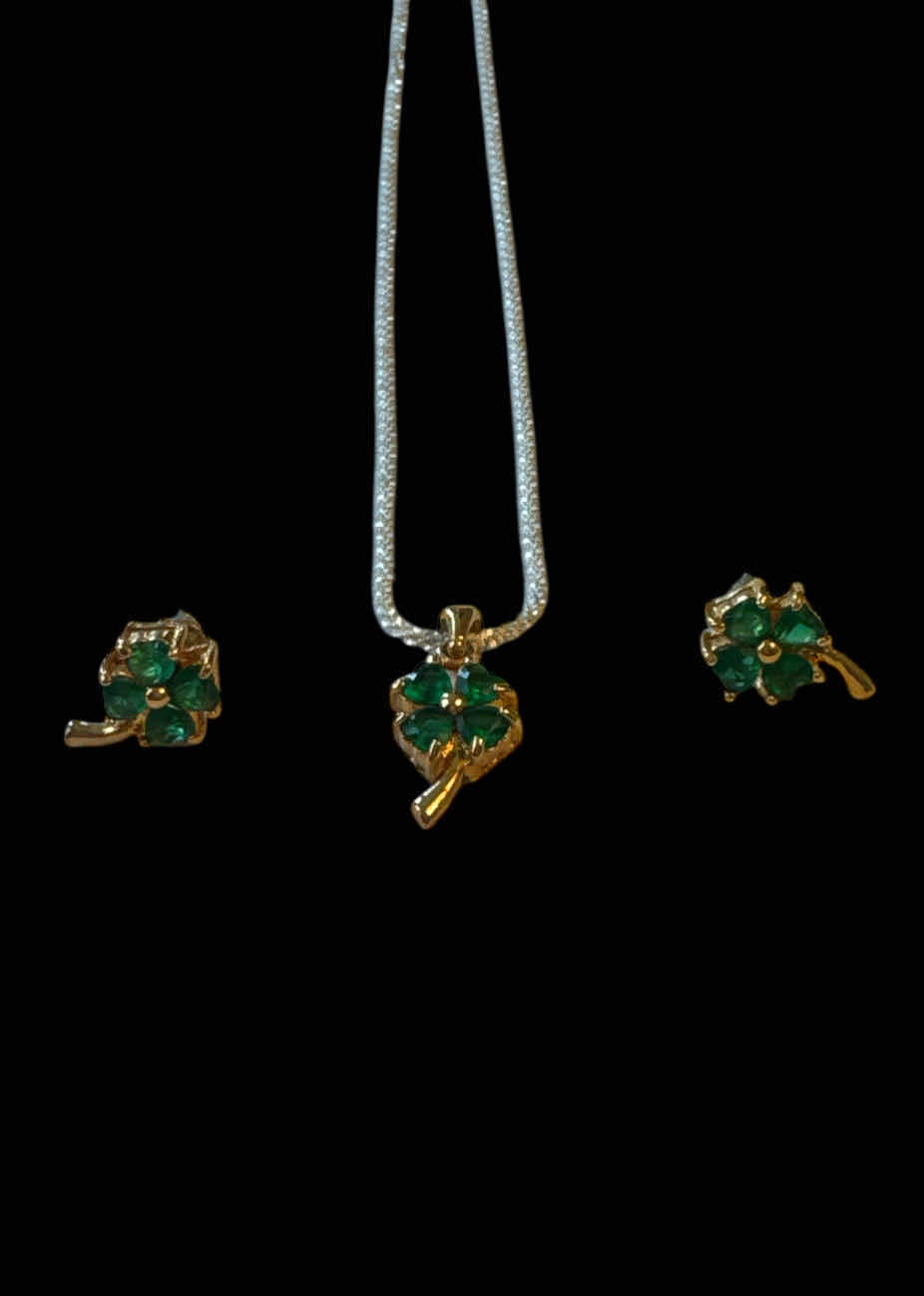 Photo 1 of LEAF CLOVER PENDANT NECKLACE AND EARRING SET, 925 STERLING SILVER, JEWELRY
NECKLACE
16”