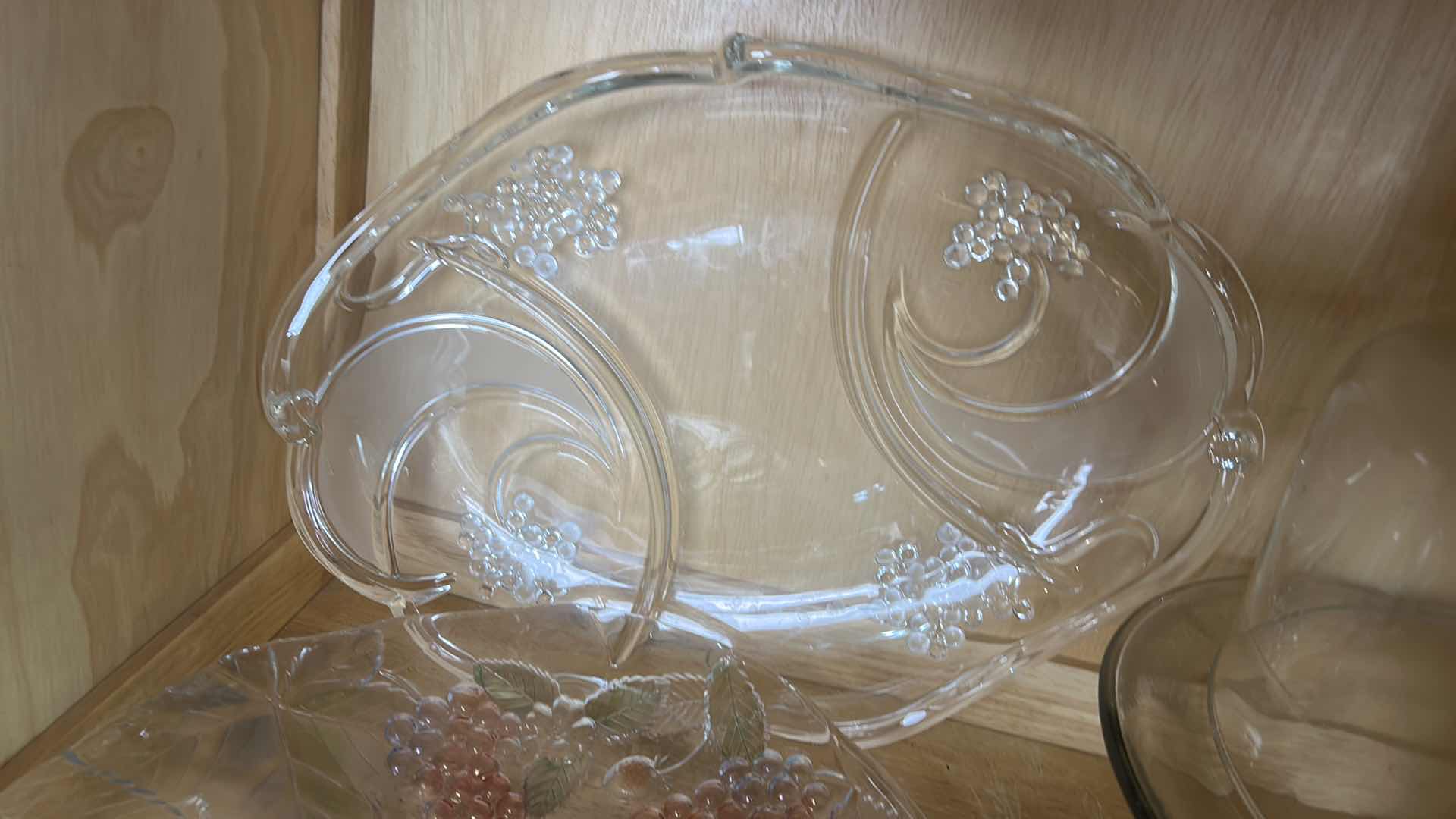 Photo 1 of 3 GLASS PLATTERS AND LIDDED CAKE STAND