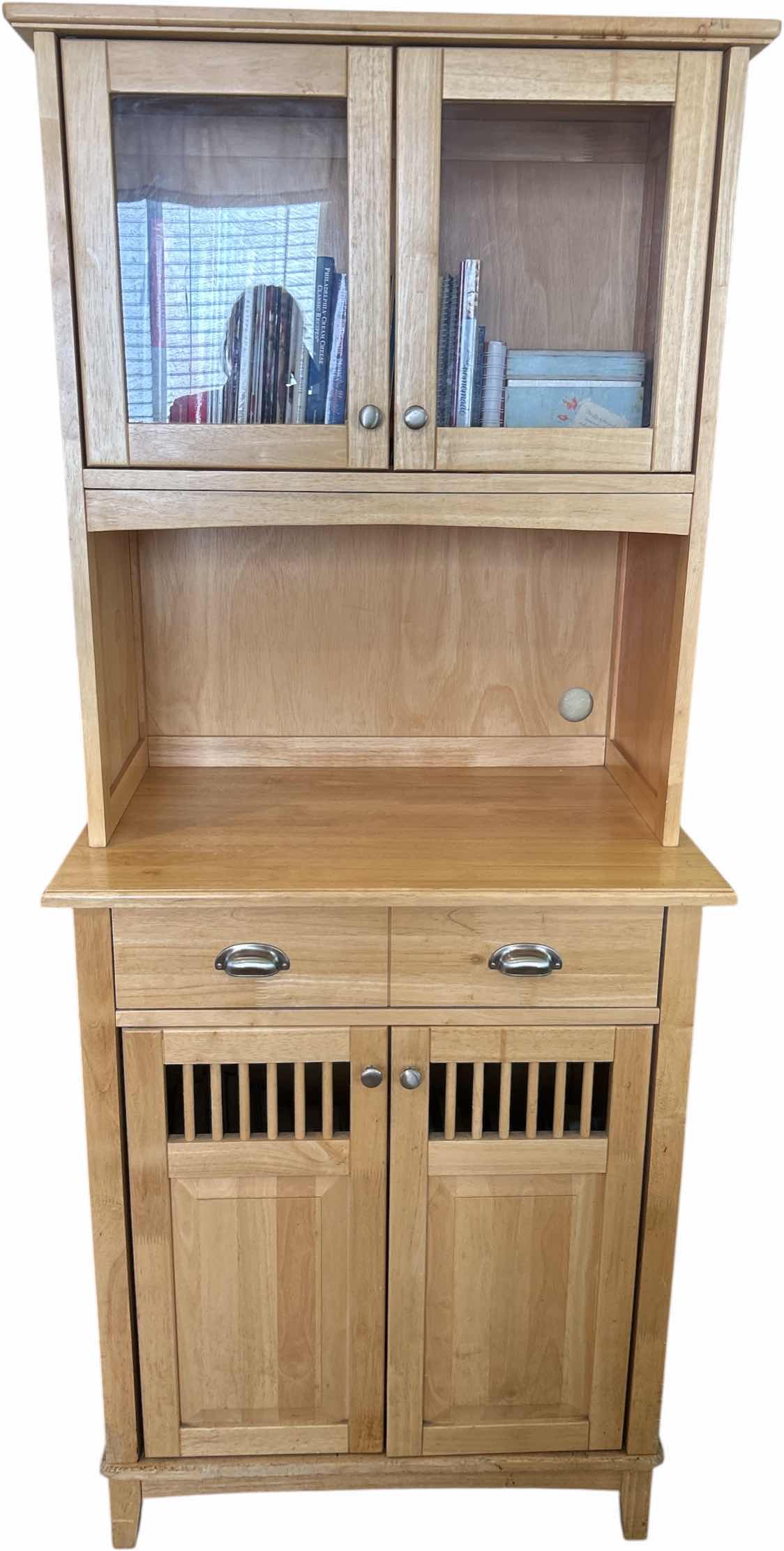 Photo 1 of WOOD HUTCH/KITCHEN CABINET WITH COOKBOOKS 29 1/2” x 20 1/2“ x H70“
