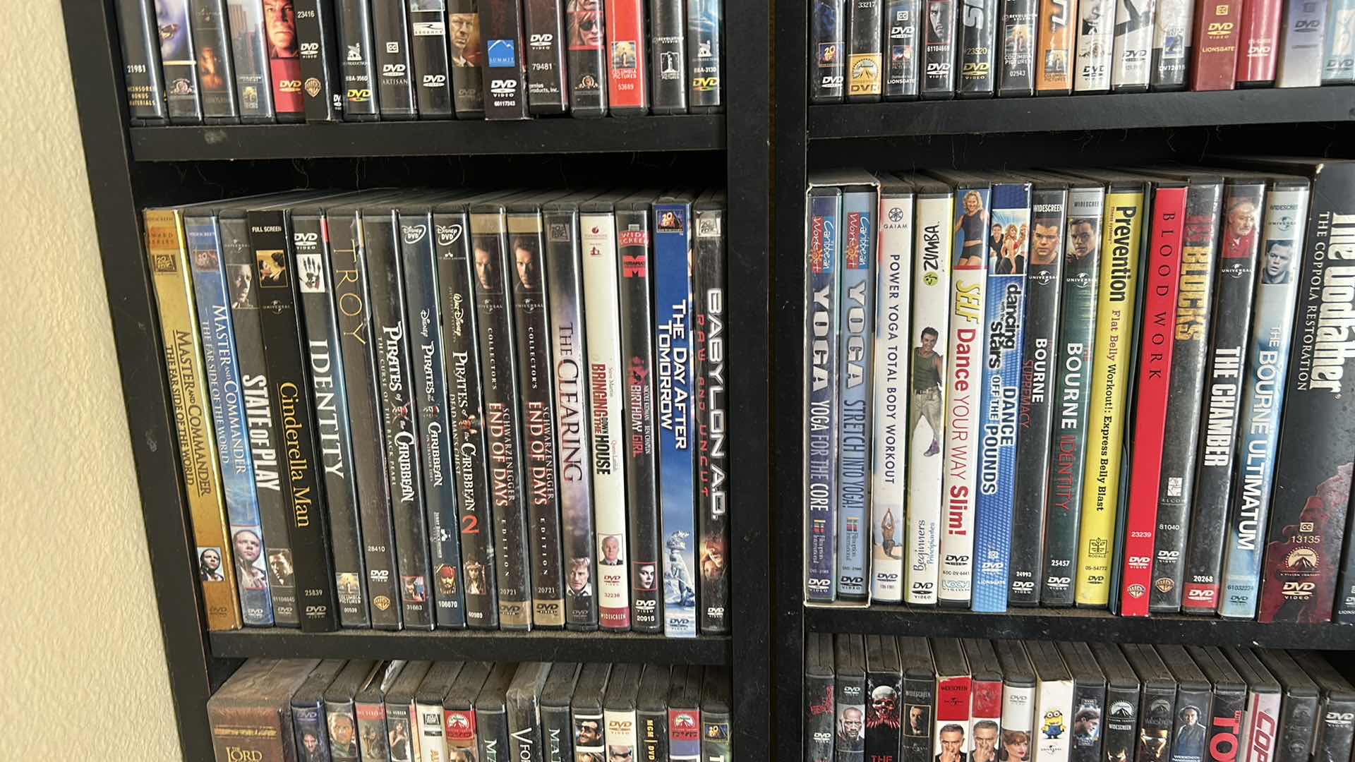 Photo 1 of 2 BLACK SHELVING UNITS WITH DVD’s