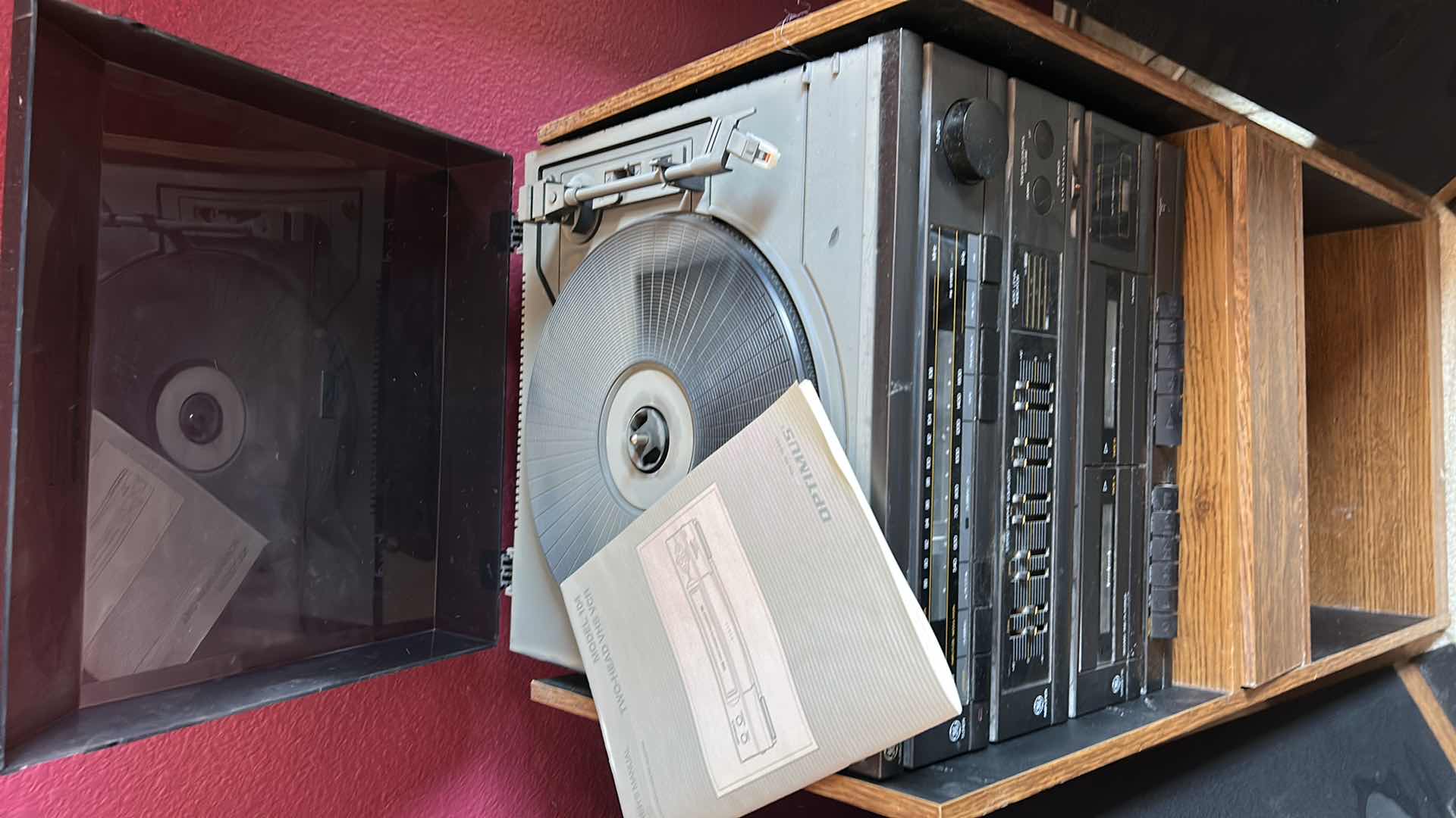 Photo 1 of GE HOME MUSIC SYSTEM, 2 SPEAKERS AND WOOD CABINET