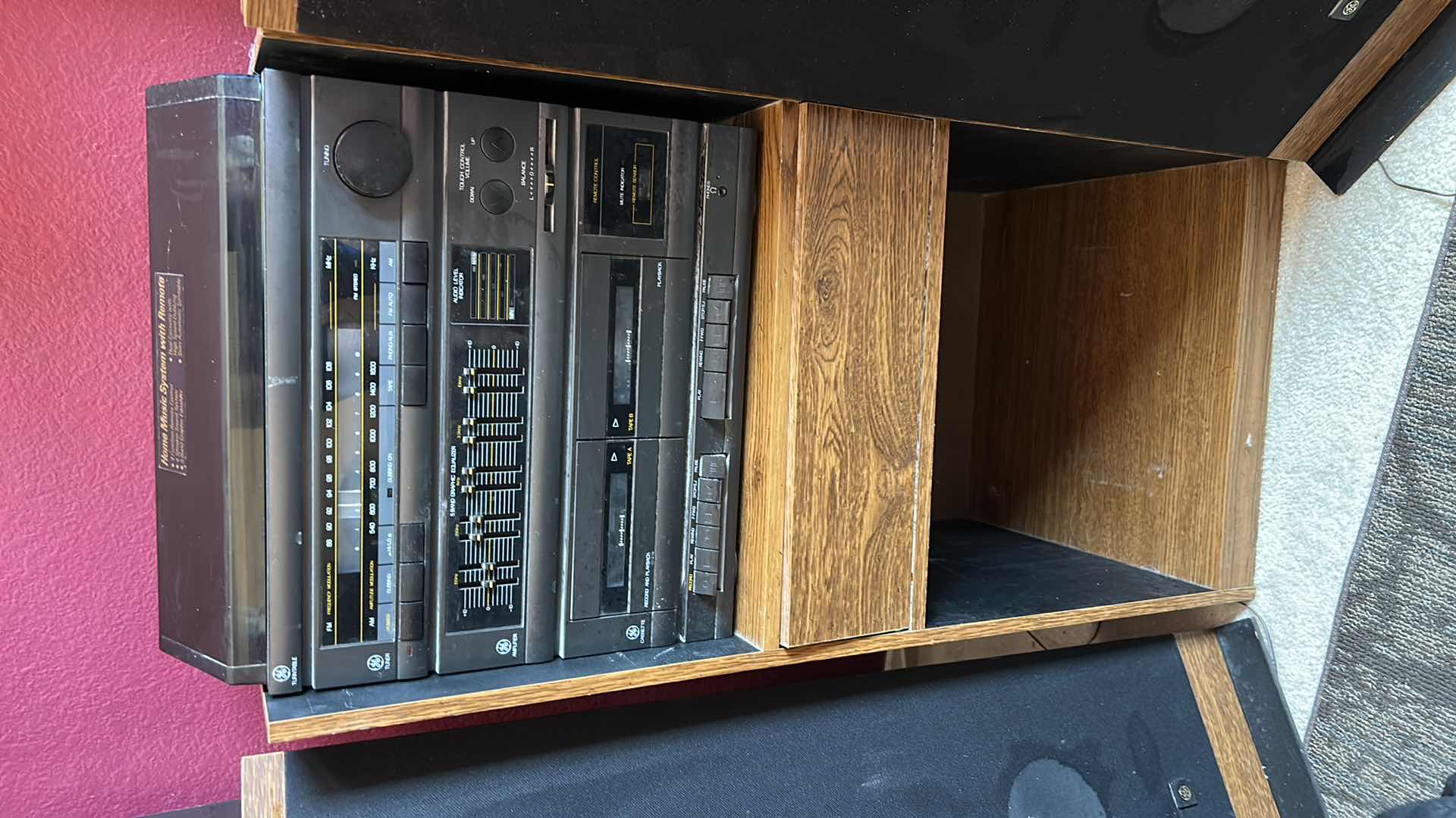 Photo 1 of GE HOME MUSIC SYSTEM, 2 SPEAKERS AND WOOD CABINET