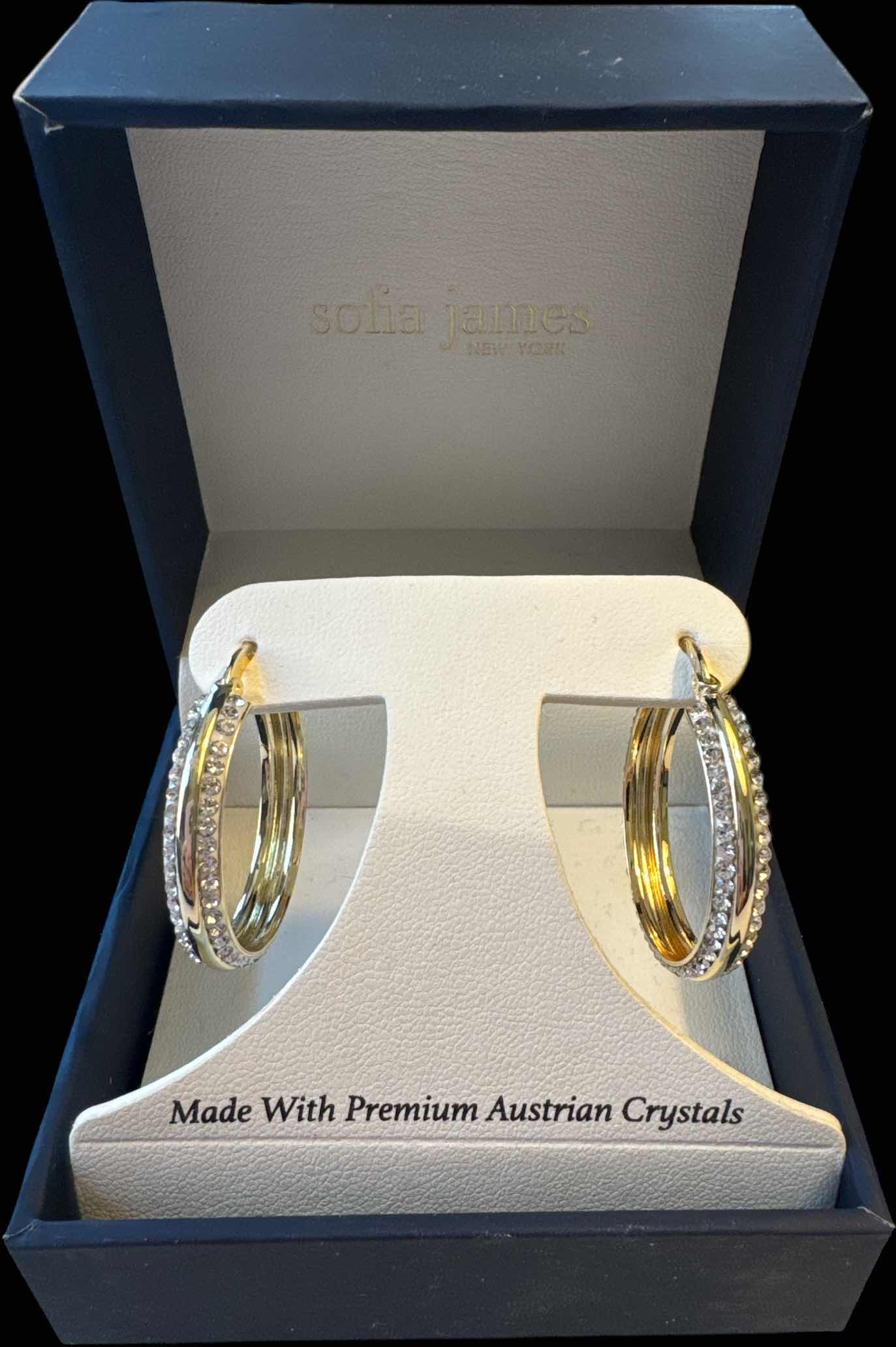 Photo 1 of SOFIA JAMES NEW YORK AUSTRIAN CRYSTALS DOUBLE HOOPS, GOLD AND SILVER TONE JEWELRY
D”1”