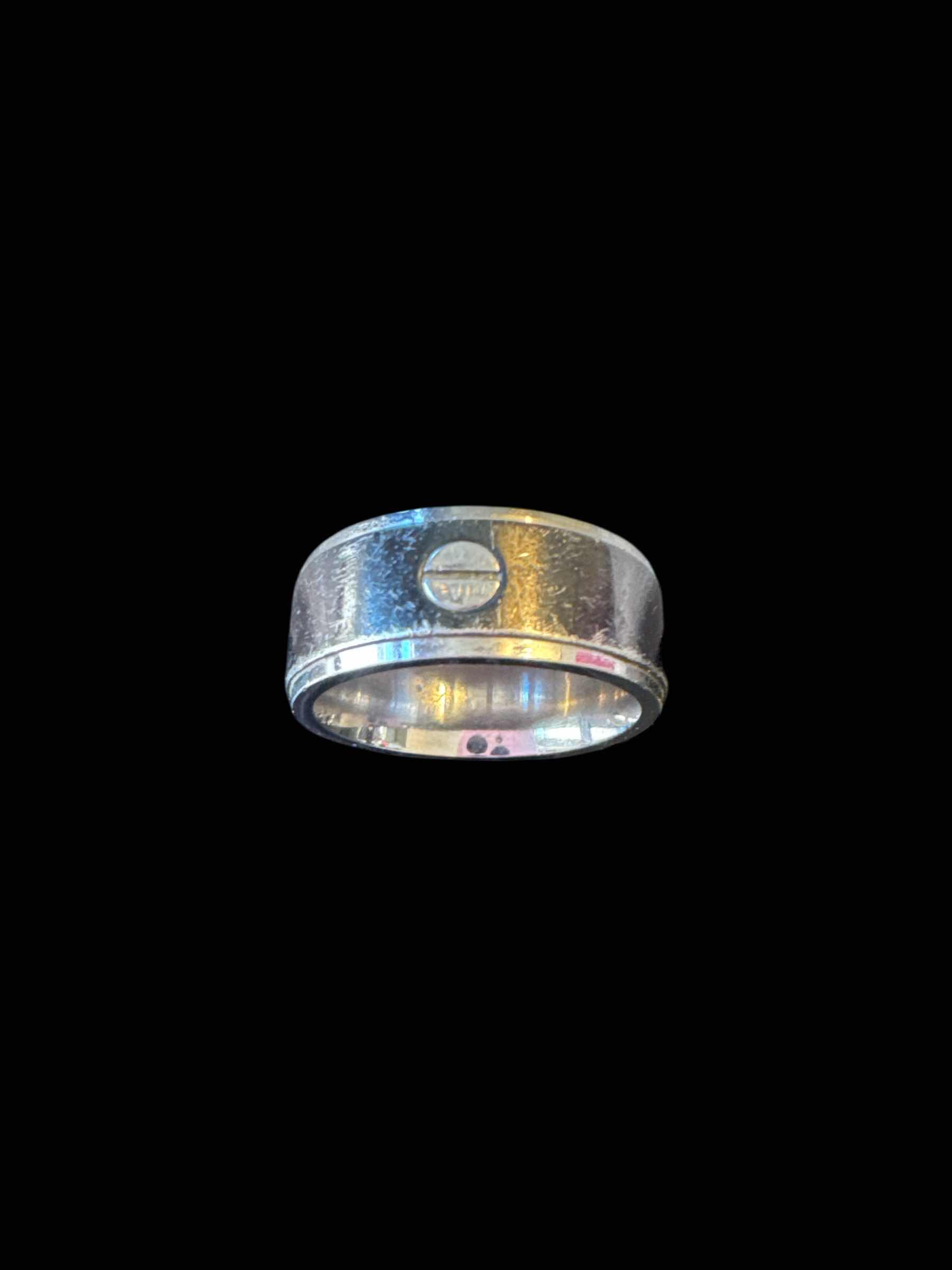Photo 1 of 2- MENS RING SILVER TONE, APPROXIMATE SIZE 8