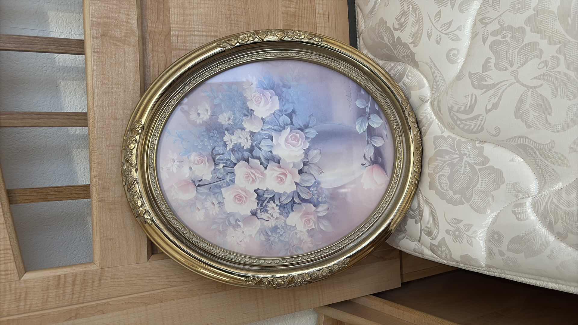 Photo 1 of T.C. CHUI OVAL ROSE FRAMED ART 15” X 18” H