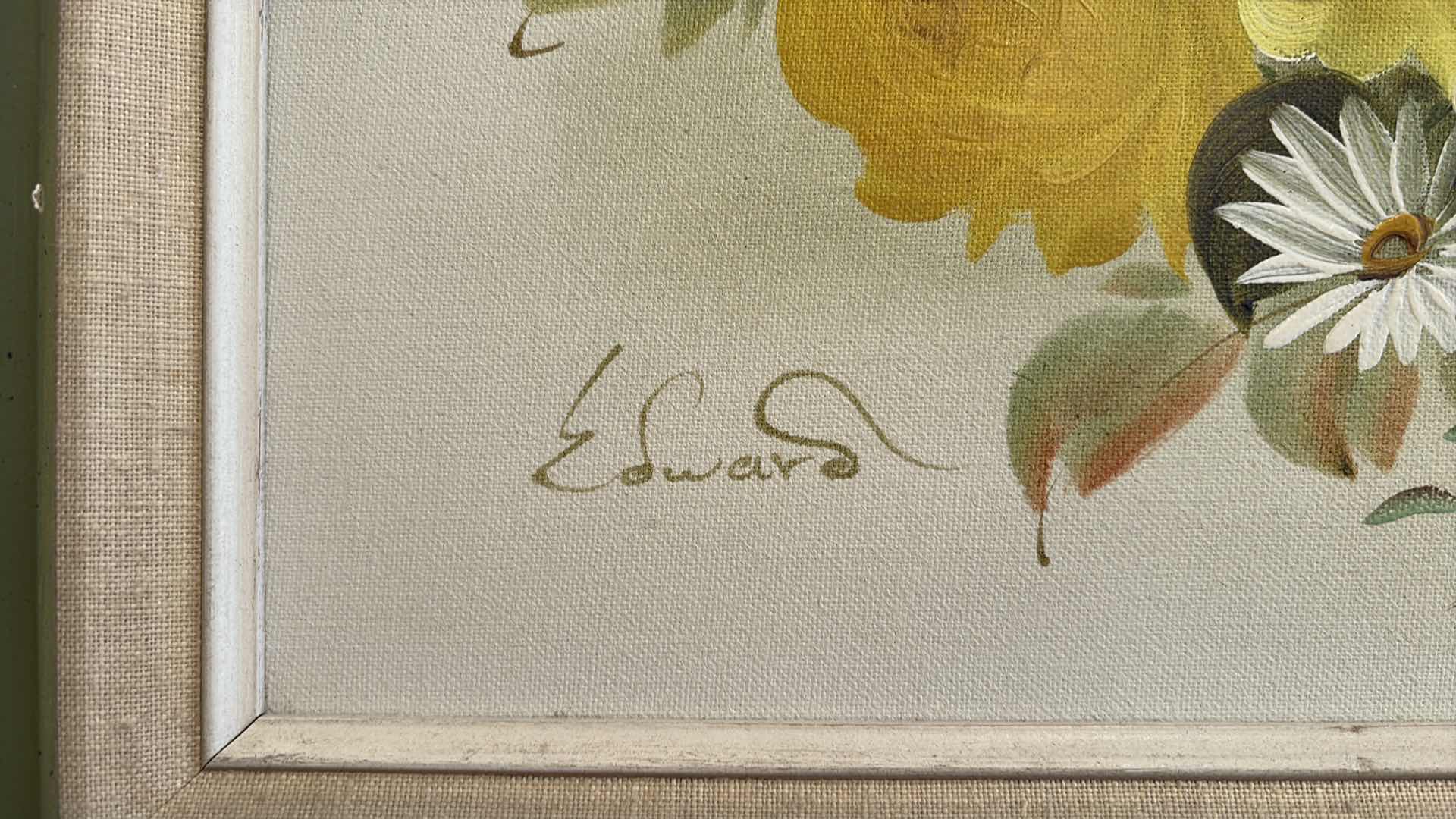 Photo 1 of FRAMED ART YELLOW ROSE SIGNED EDWARD 22” X 19” H