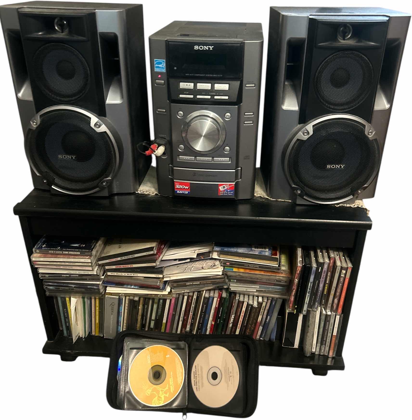 Photo 1 of SONY MINI HI FI COMPONENT SYSTEM WITH SPEAKERS CABINET AND CD’s