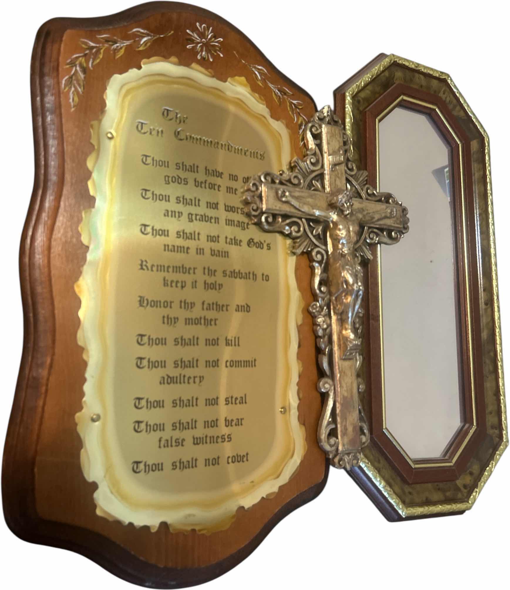 Photo 1 of WALL DECOR- 10 COMMANDMENTS H18.5” , CRUCIFIX, MIRROR