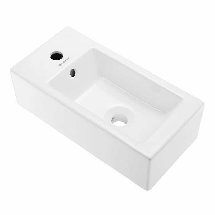 Photo 1 of NEW SWISS MADISON VOLTAIRE 19.5” WHITE LEFT SIDE FAUCET WALL MOUNTED SINK MODEL SM-WS315