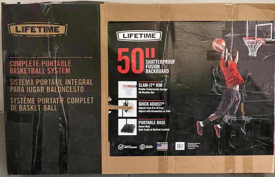 Photo 3 of NEW LIFETIME 50” SHATTERPROOF FUSION BACKBOARD COMPLETE PORTABLE BASKETBALL HOOP SYSTEM MODEL 90678