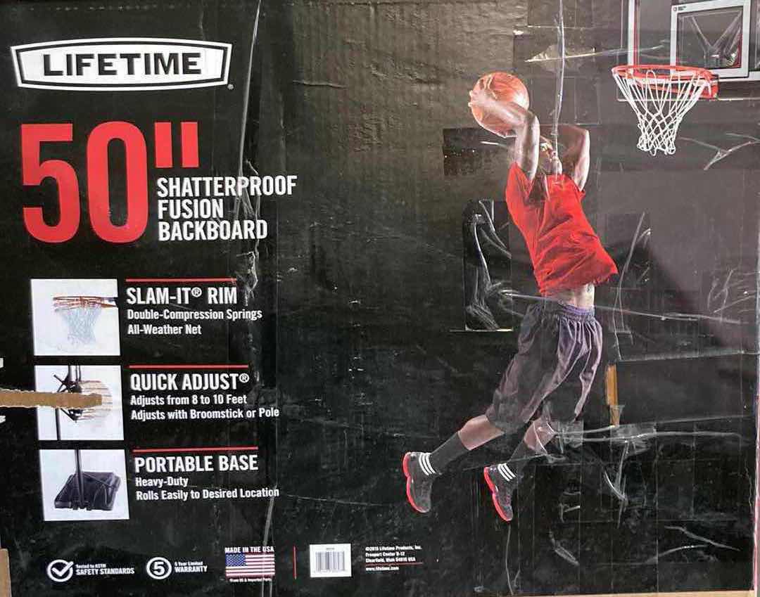 Photo 4 of NEW LIFETIME 50” SHATTERPROOF FUSION BACKBOARD COMPLETE PORTABLE BASKETBALL HOOP SYSTEM MODEL 90678