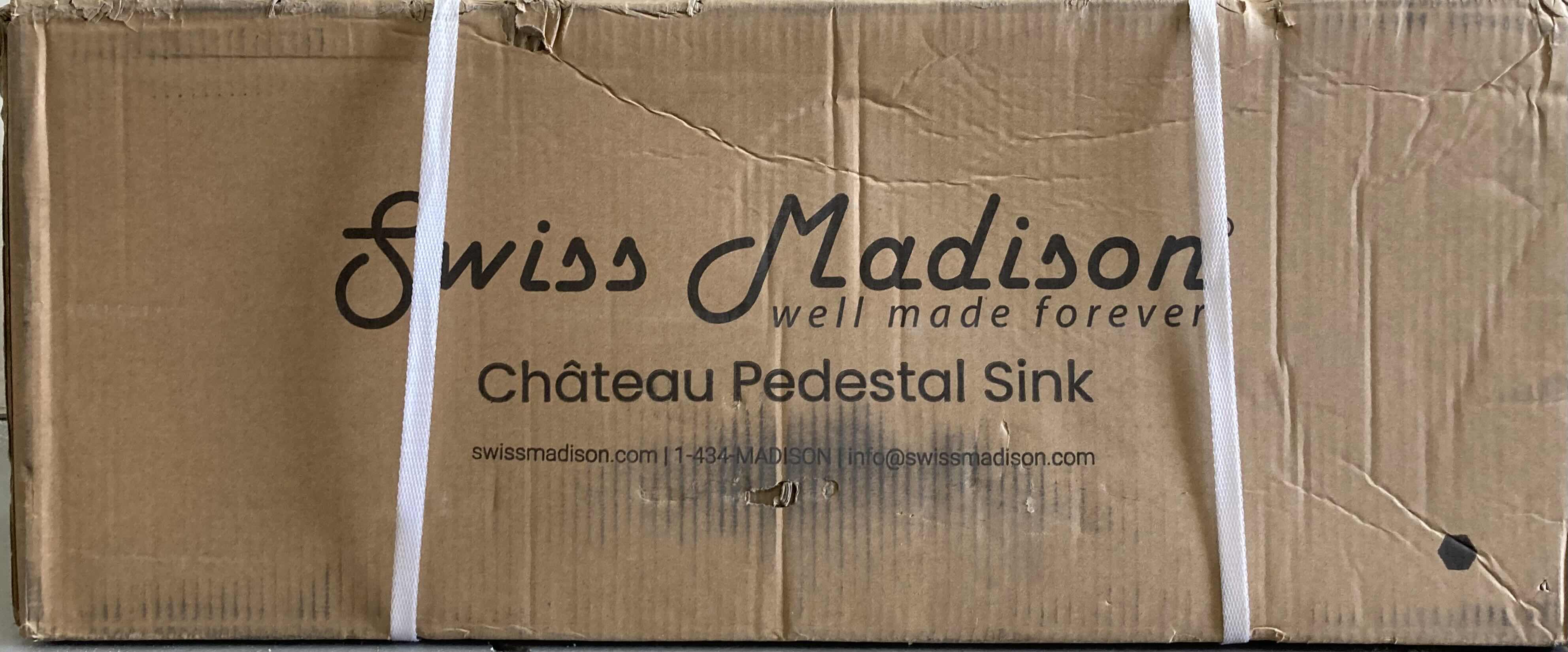 Photo 8 of NEW SWISS MADISON CHATEAU WHITE PEDESTAL SINK (2 BOX SET) MODEL SM-PS305-P & SM-PS305-S