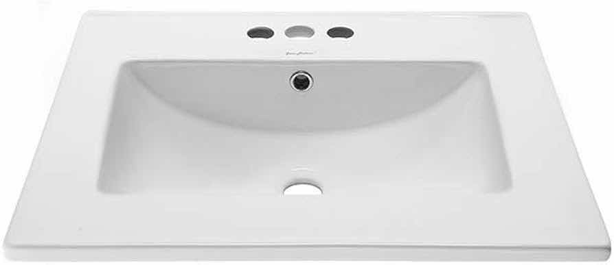Photo 2 of NEW SWISS MADISON 24” GLOSSY WHITE VANITY TOP BATHROOM SINK W WIDESPREAD FAUCET HOLES MODEL SM-VT324-3
