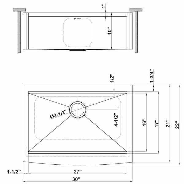 Photo 4 of NEW GLACIER BAY FARMHOUSE 30” STAINLESS STEEL SINGLE BOWL KITCHEN WORKSTATION SINK W ACCESSORIES MODEL 1004099086