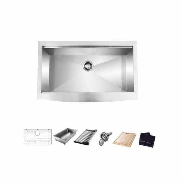 Photo 1 of NEW GLACIER BAY FARMHOUSE 30” STAINLESS STEEL SINGLE BOWL KITCHEN WORKSTATION SINK W ACCESSORIES MODEL 1004099086
